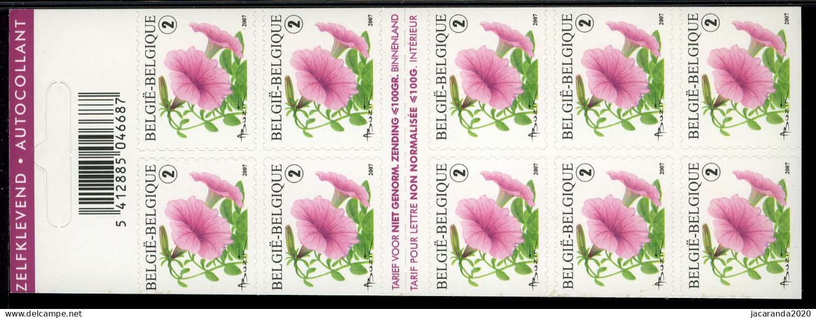 België B81 - Bloemen - Fleurs - Petunia - André Buzin - Zelfklevend - Autocollants - Fosforescerend - Cijfer 2 - 2007 - 1997-… Permanent Validity [B]