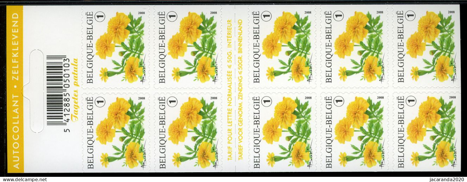 België B91 - Bloemen - Fleurs - Afrikaantje - André Buzin - Zelfklevend - Autocollants - Validité Permanente - 2008 - 1997-… Permanente Geldigheid [B]