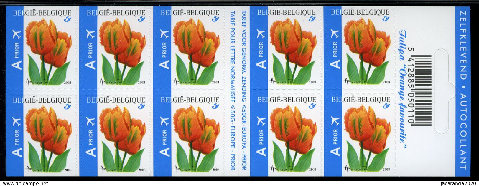 België B92 - Bloemen - Fleurs - Tulpen - Tulp Orange - André Buzin - Zelfklevend - Autocollants - Validité Perm. - 2008 - 1997-… Validez Permanente [B]