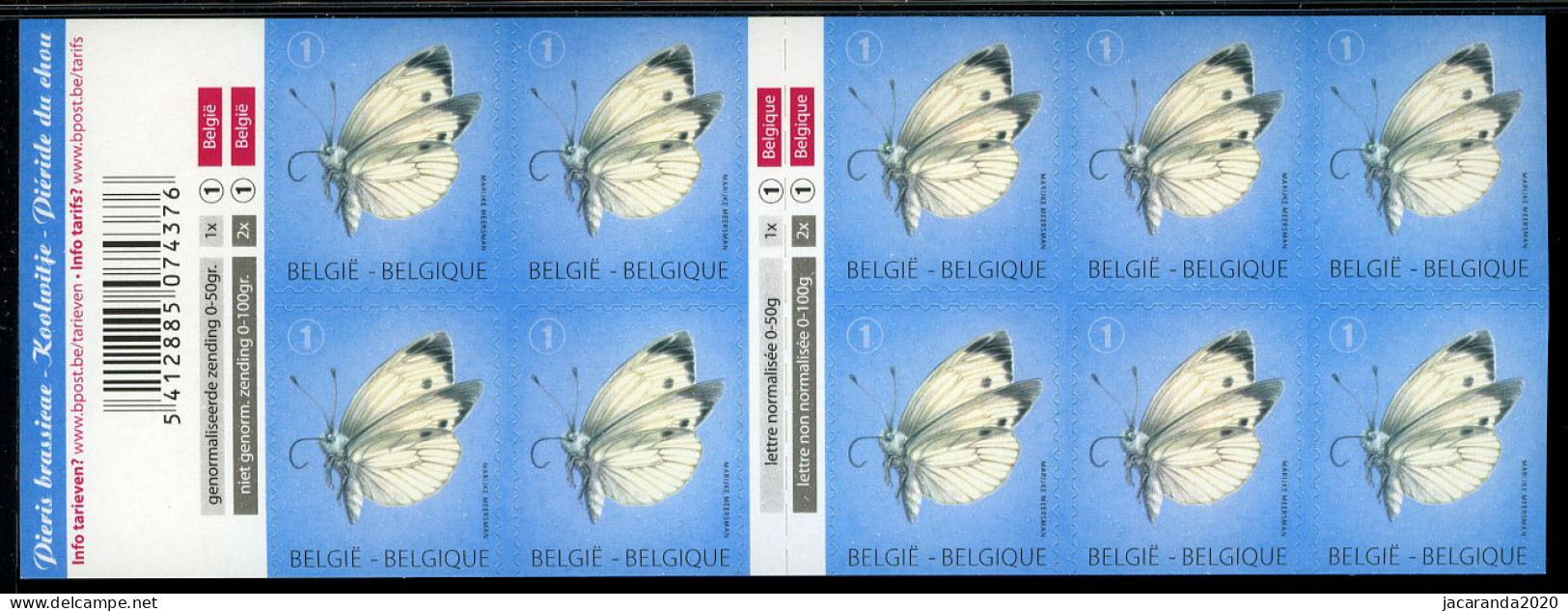 België B130 - Vlinders - Koolwitje - Papillons - Zelfklevend - Autocollants - 2012 - 1997-… Validité Permanente [B]
