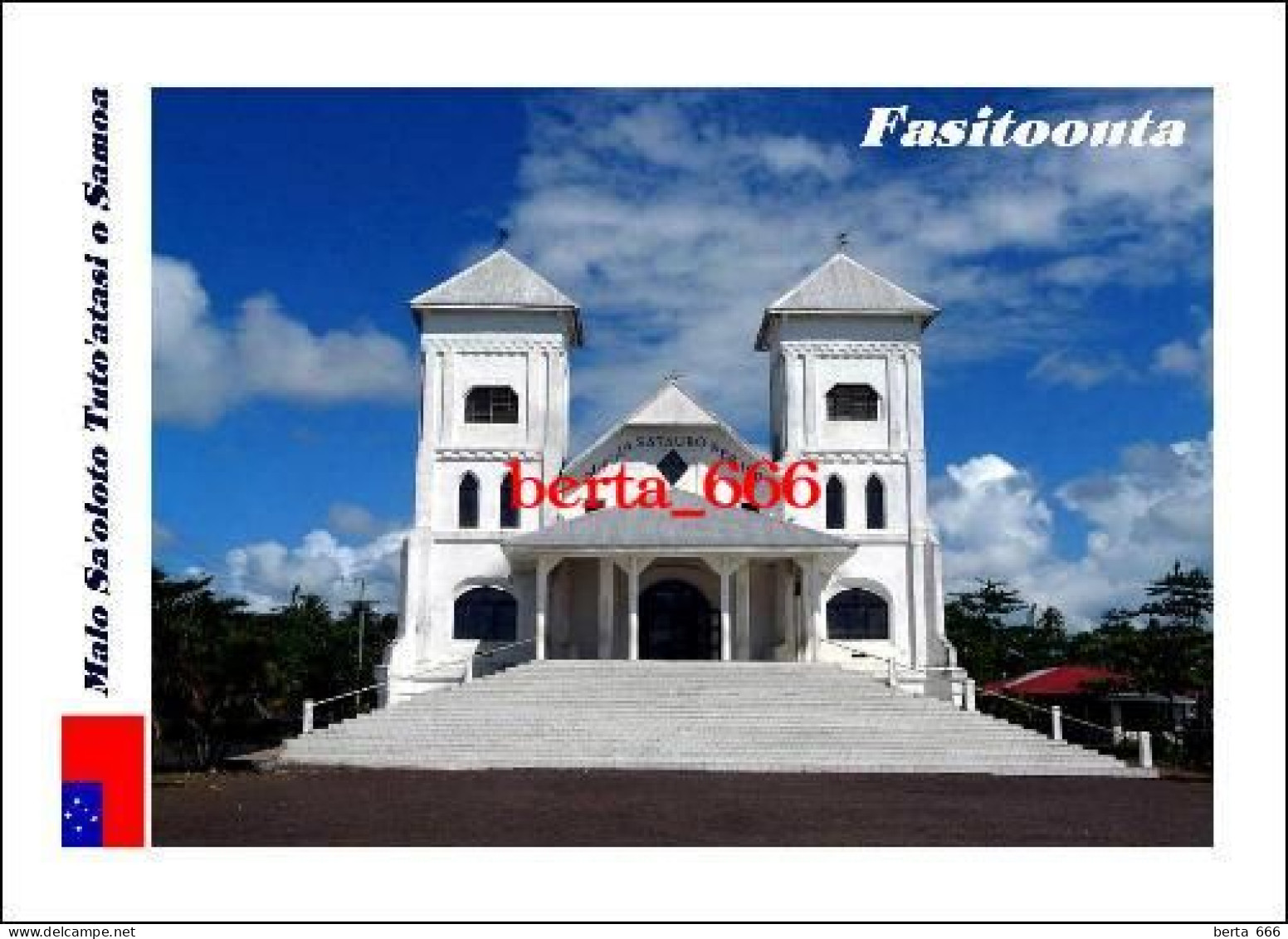 Samoa Fasitoouta Church New Postcard - Samoa