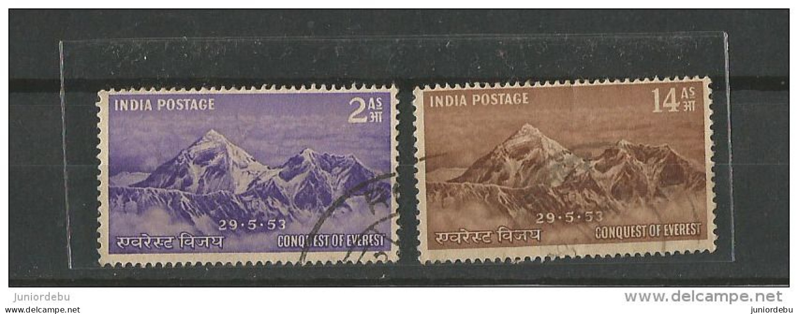 India - 1953 -  Mount Everest  - Fine USED - Set Of 2, ( OL 20.5.13 ) - Used Stamps