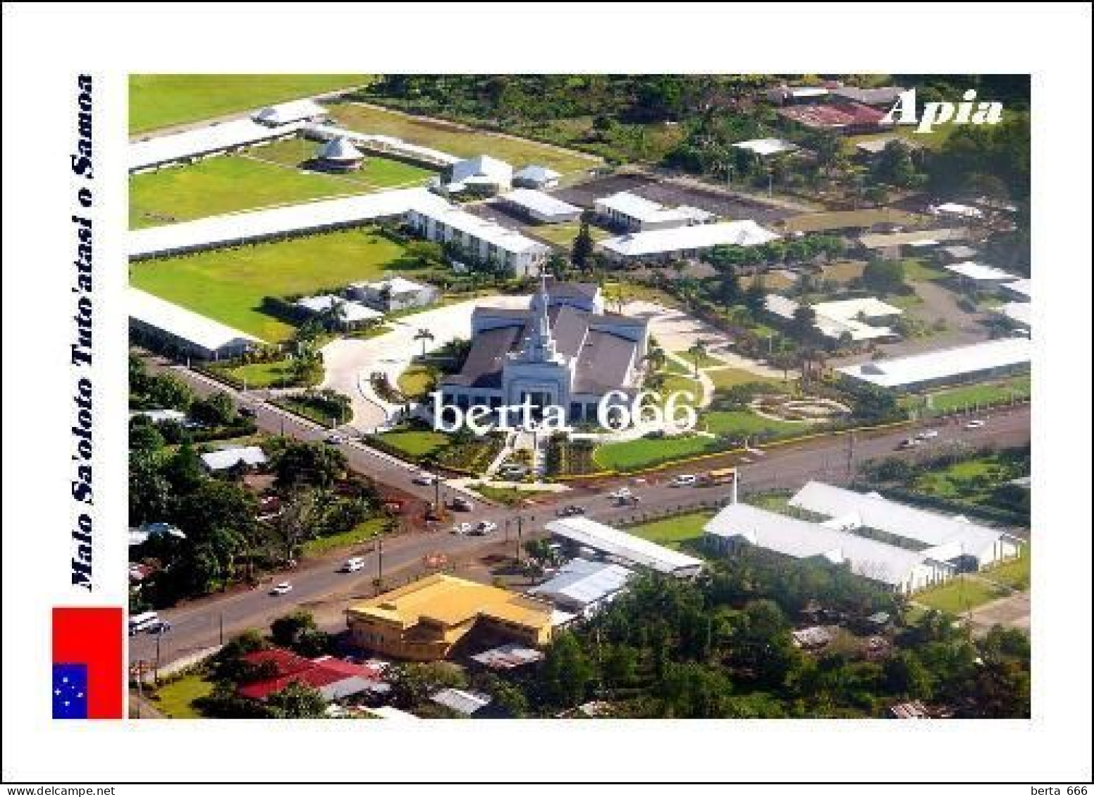 Samoa Apia Temple Aerial View New Postcard - Samoa