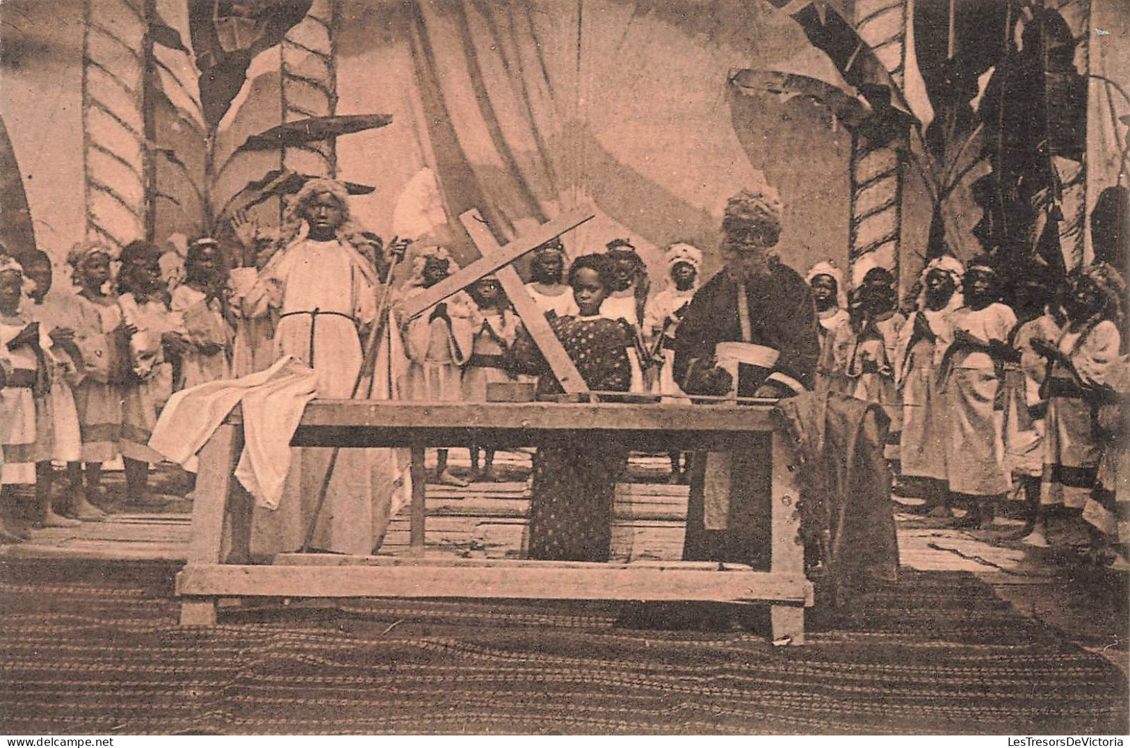 CONGO BELGE - Le Théâtre Au Congo - Tableau De La Vie De La Sainte Vierge - Carte Postale Ancienne - Congo Belga