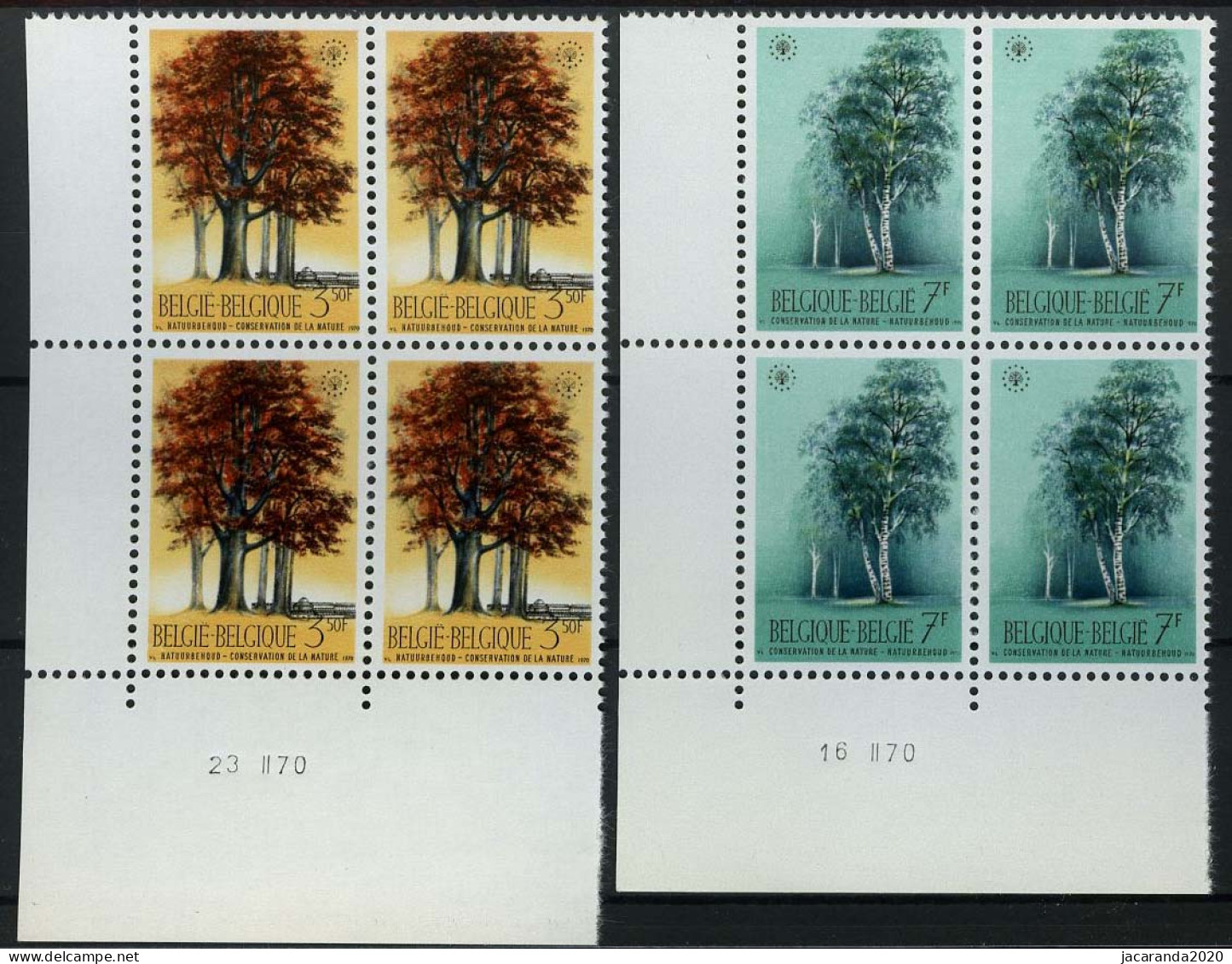 België 1526/27 - Natuurbescherming - Bomen - Hoekdatum - Datiert