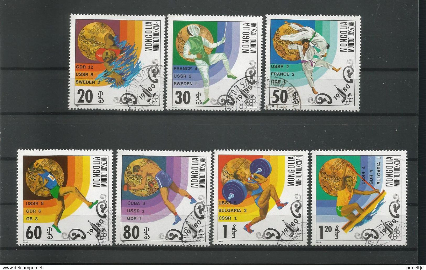 Mongolia 1980 Ol. Games Moscow Gold Winners Y.T. 1067/1073  (0) - Mongolie