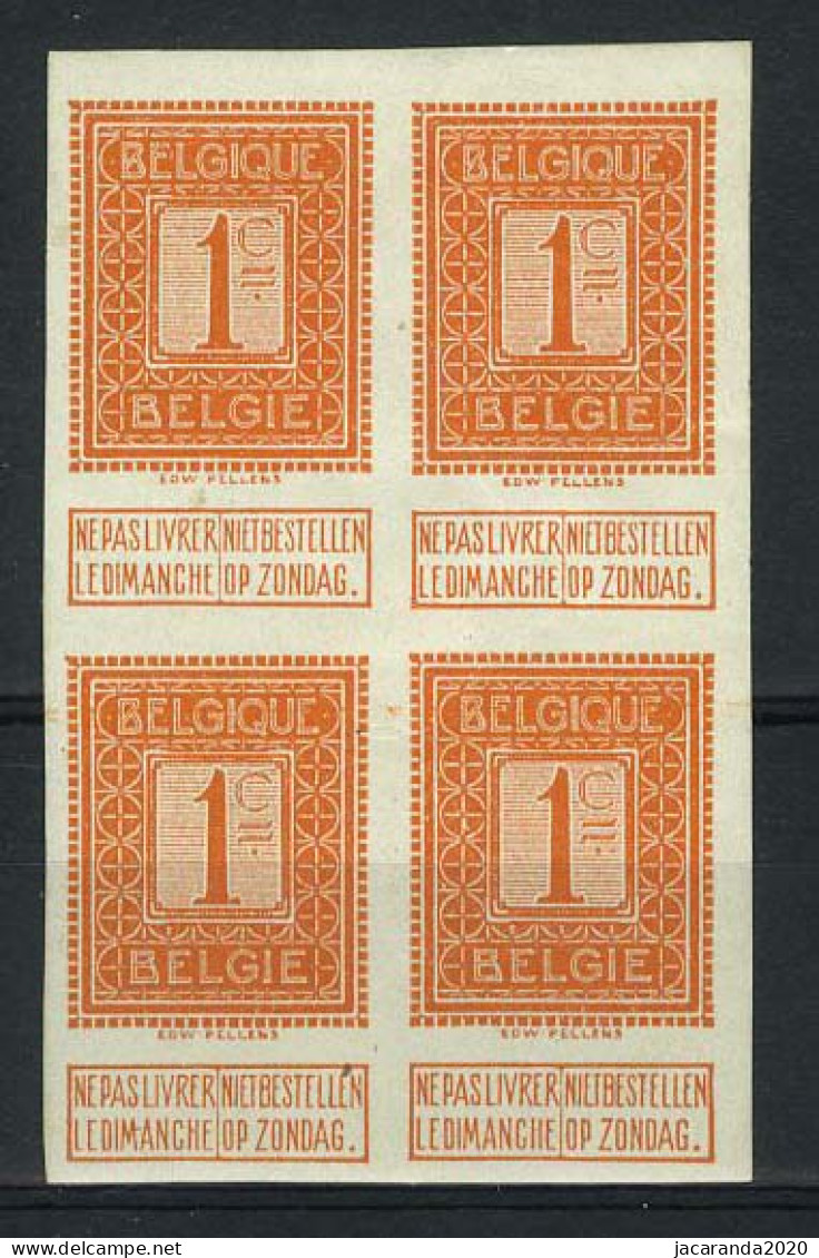 België 108 * ON - Pellens - Blok Van 4 - 1912 Pellens