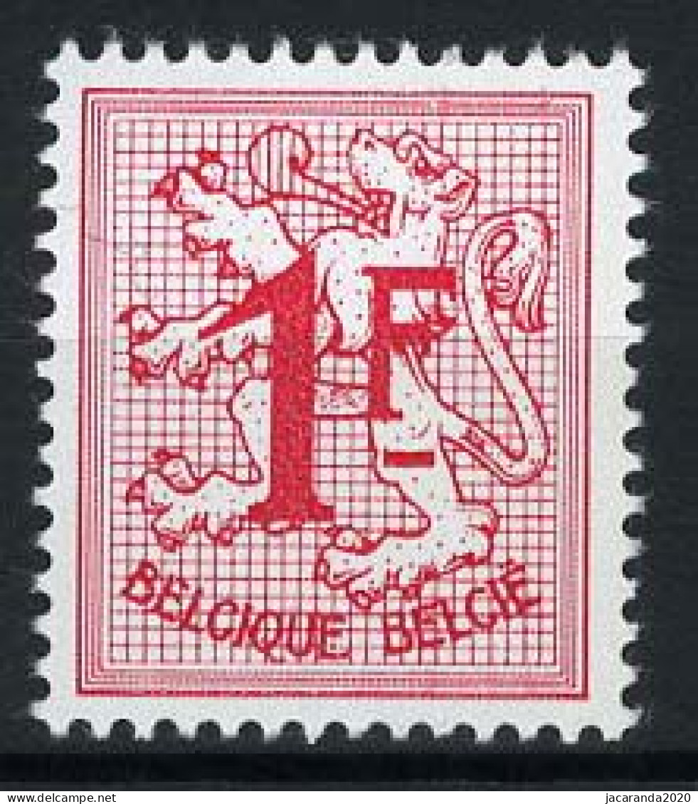 België 1027Bb ** - Heraldieke Leeuw - 1F Helrood (= R6) - 1951-1975 León Heráldico