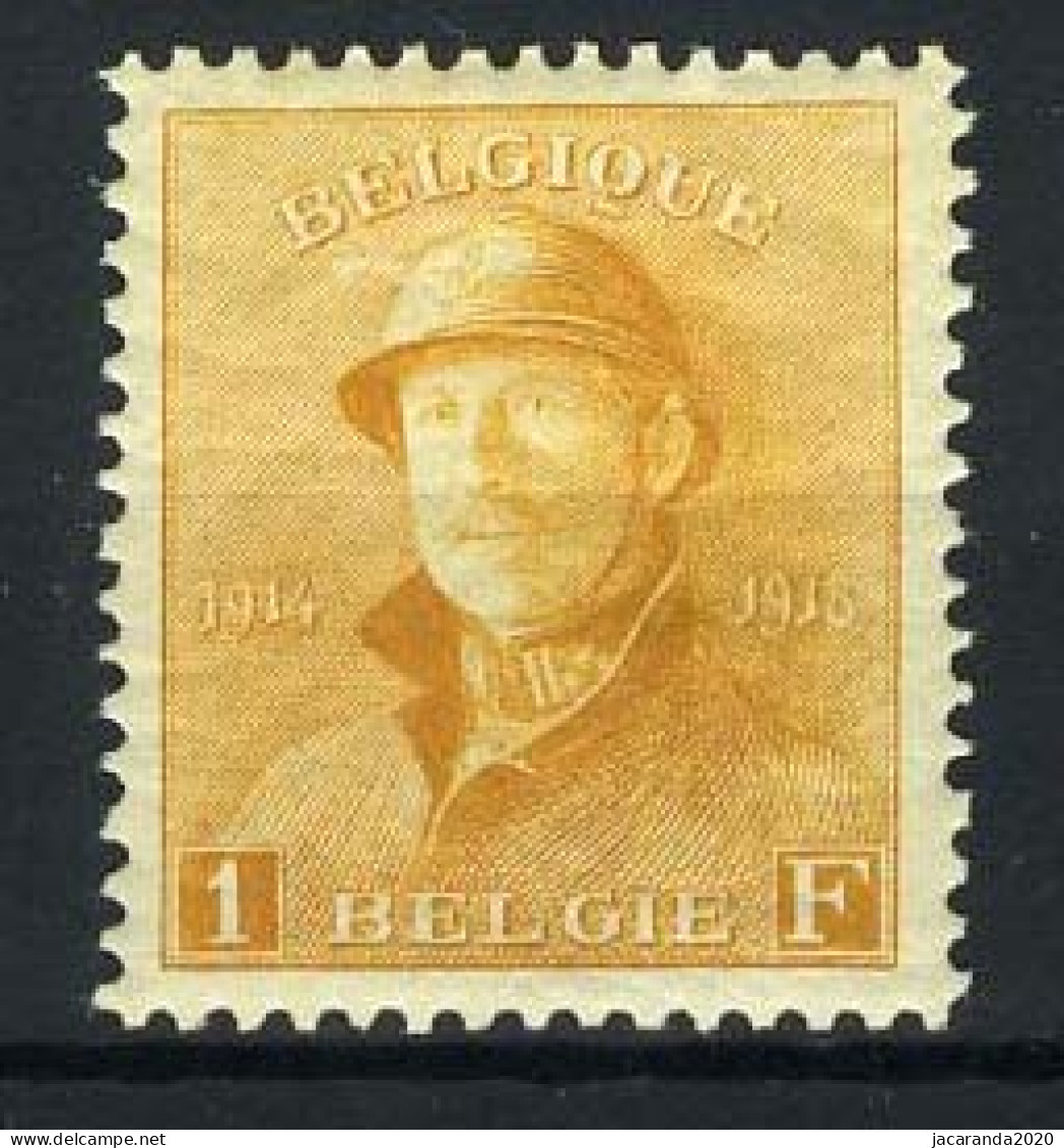 België 175 ** - Koning Albert I Met Helm - 1F Oranje - Mooie Centrage - Luxe - 1919-1920  Re Con Casco