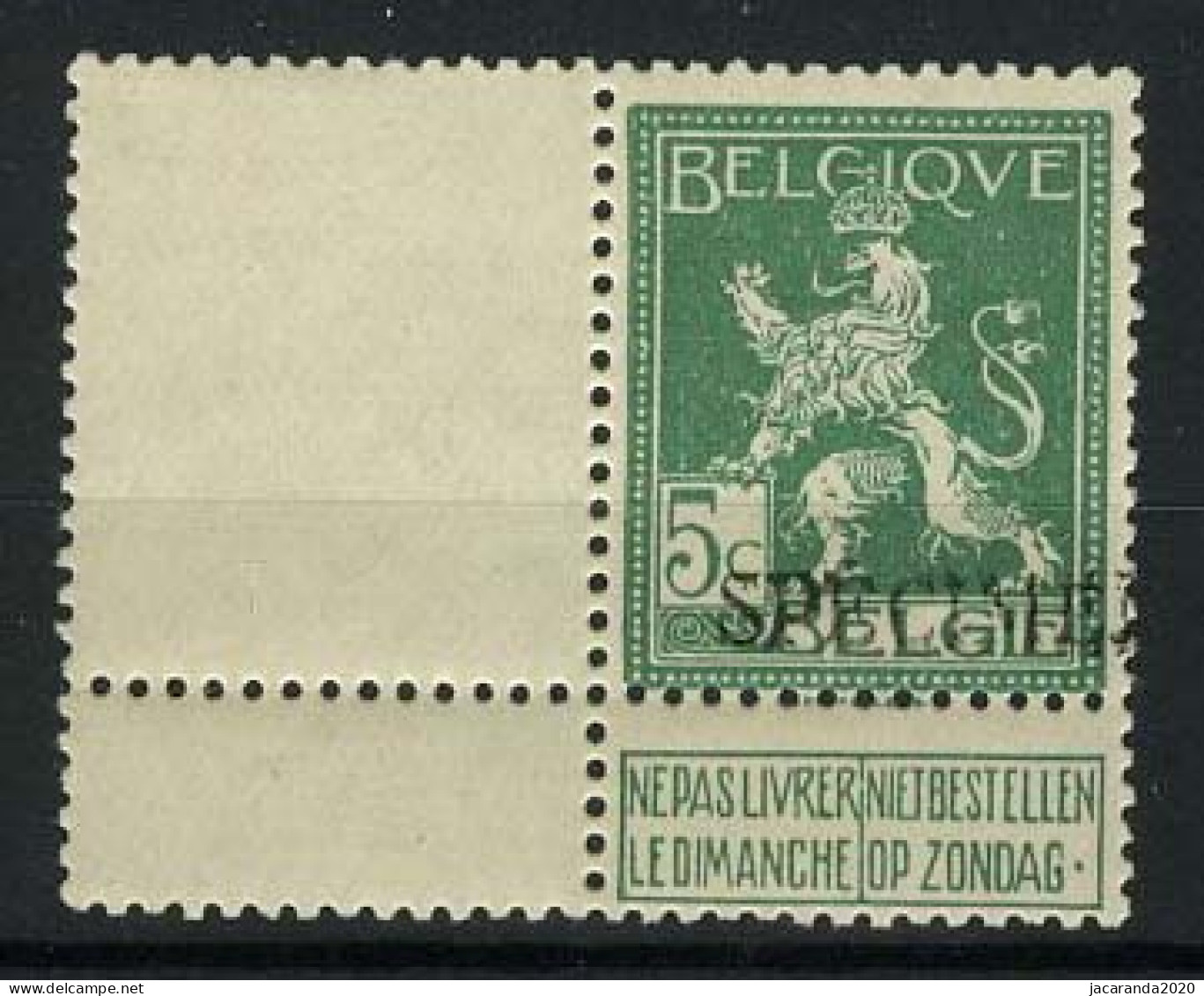 België 110 ** - 5c Groen Met SPECIMEN - 1912 Pellens