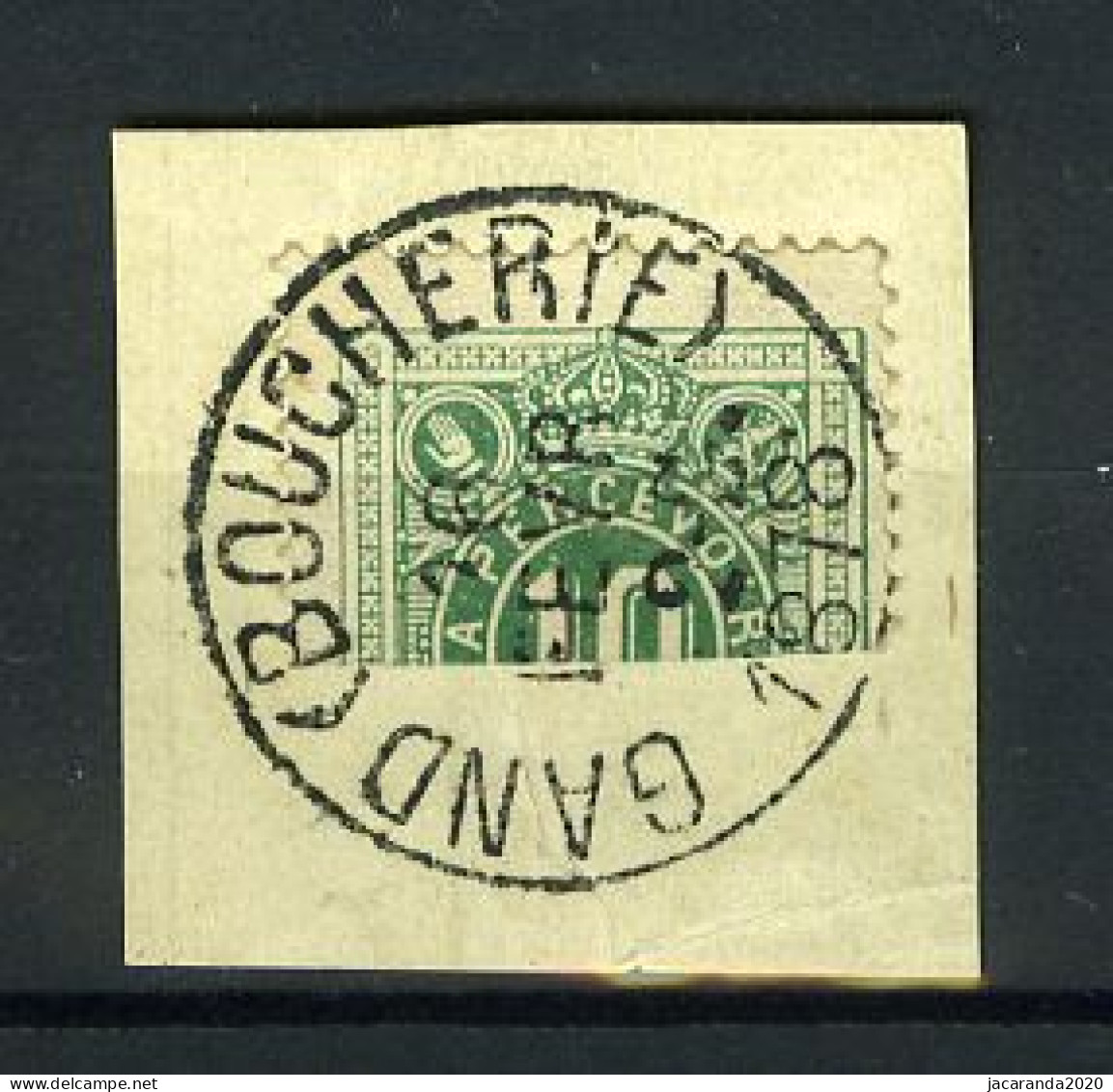 België TX 1 - Halve Zegel Op Fragment - Horizontaal Gesneden - Stempel: Gand (Boucherie) - 1878 - Sellos