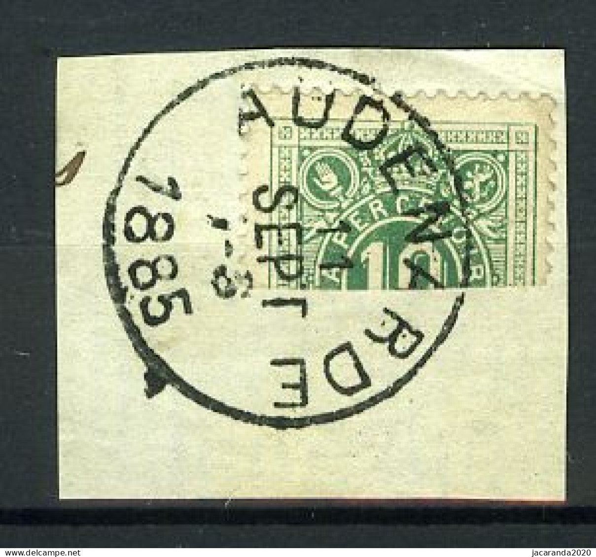 België TX 1 - Halve Zegel Op Fragment - Horizontaal Gesneden - Stempel: Audenarde - 1885 - Timbres