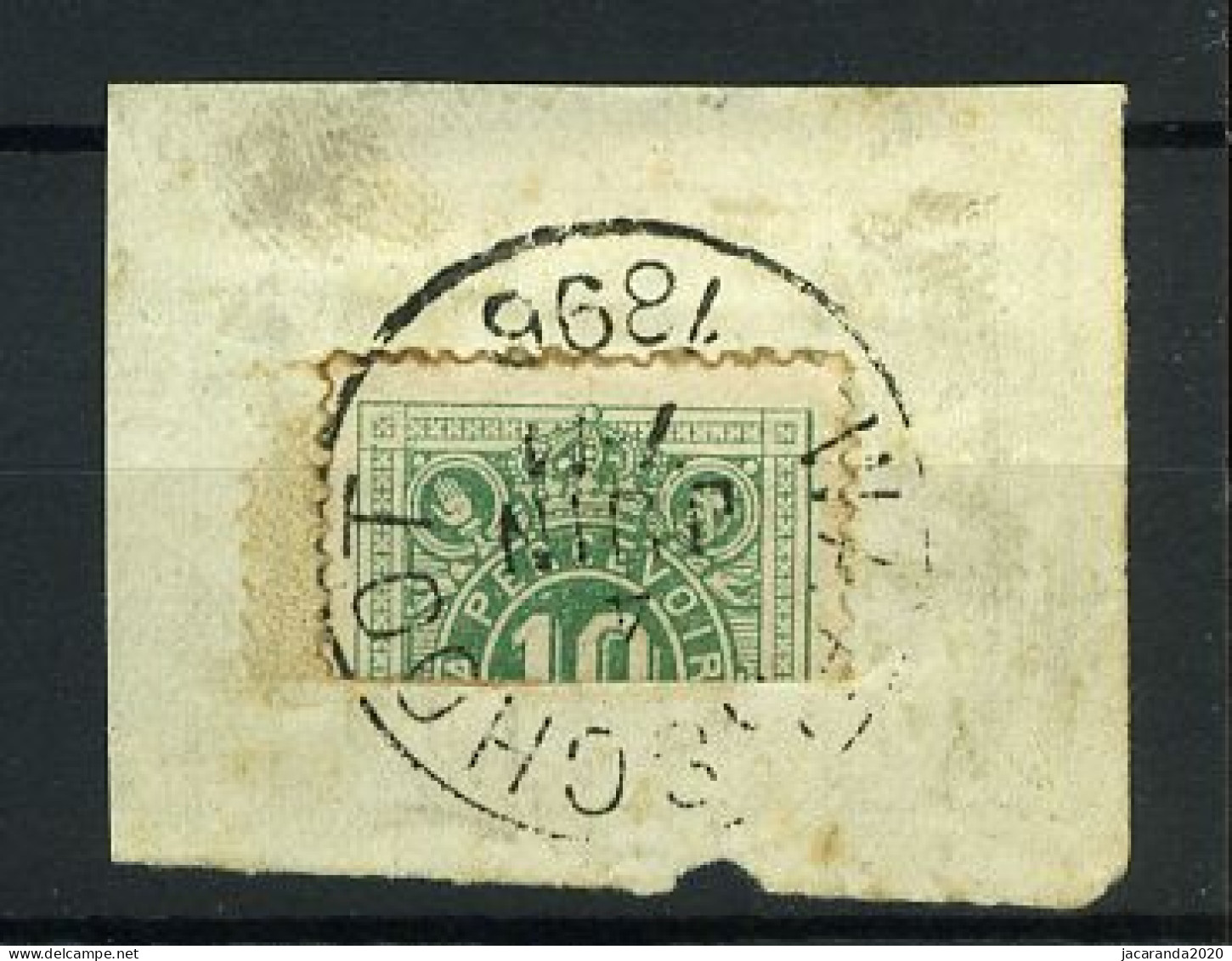 België TX 1 - Halve Zegel Op Fragment - Horizontaal Gesneden - Stempel: Waarschoot - 1895 - Stamps