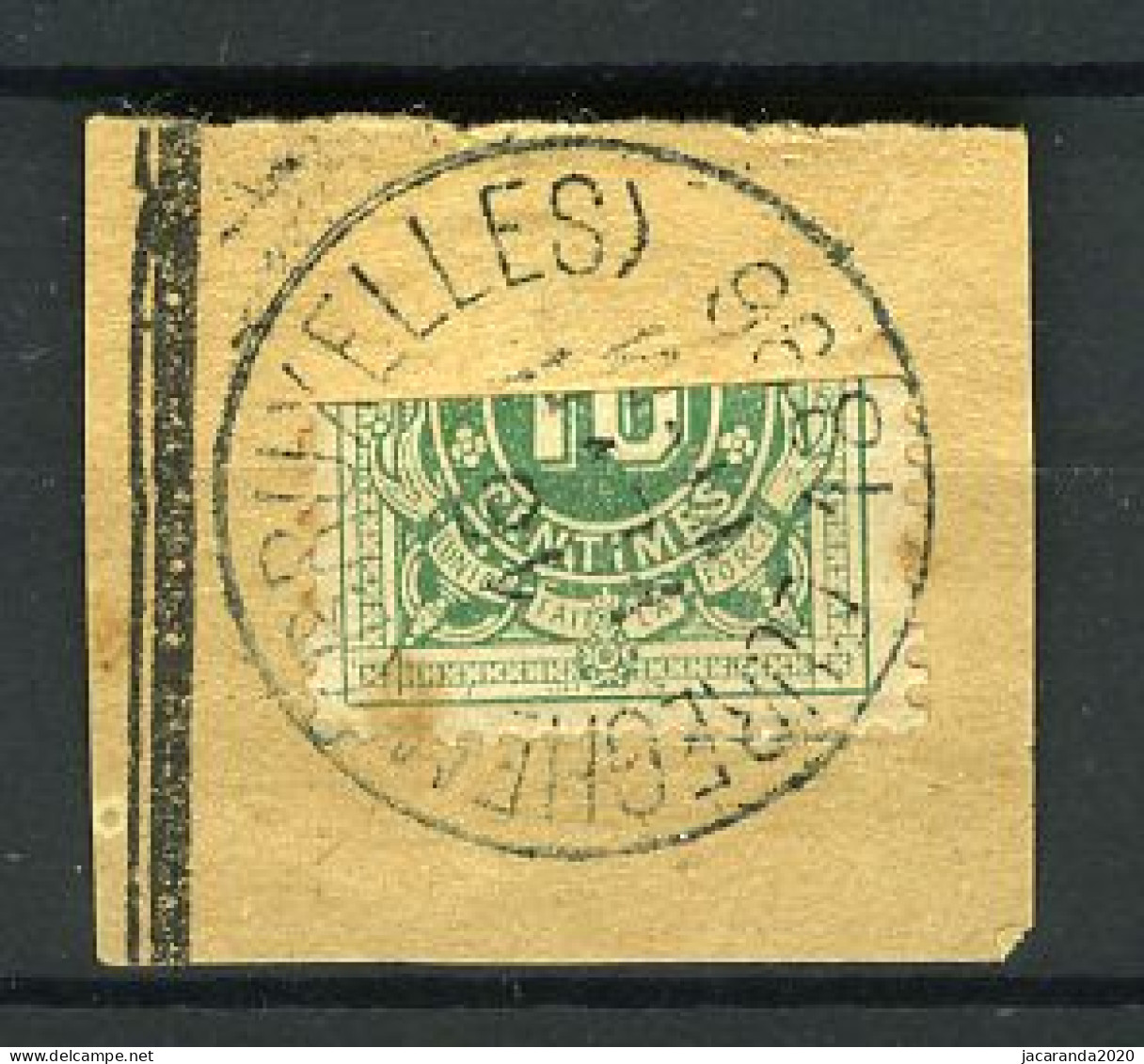 België TX 1 - Halve Zegel Op Fragment - Horizontaal Gesneden - Stempel: Cureghem (Bruxelles) - 1896 - Sellos