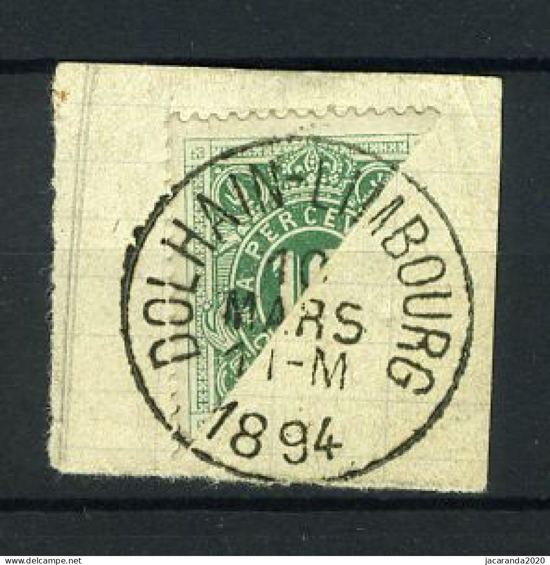 België TX 1 - Halve Zegel Op Fragment - Diagonaal Gesneden - Stempel: Dolhain - Limbourg - 1894 - Briefmarken