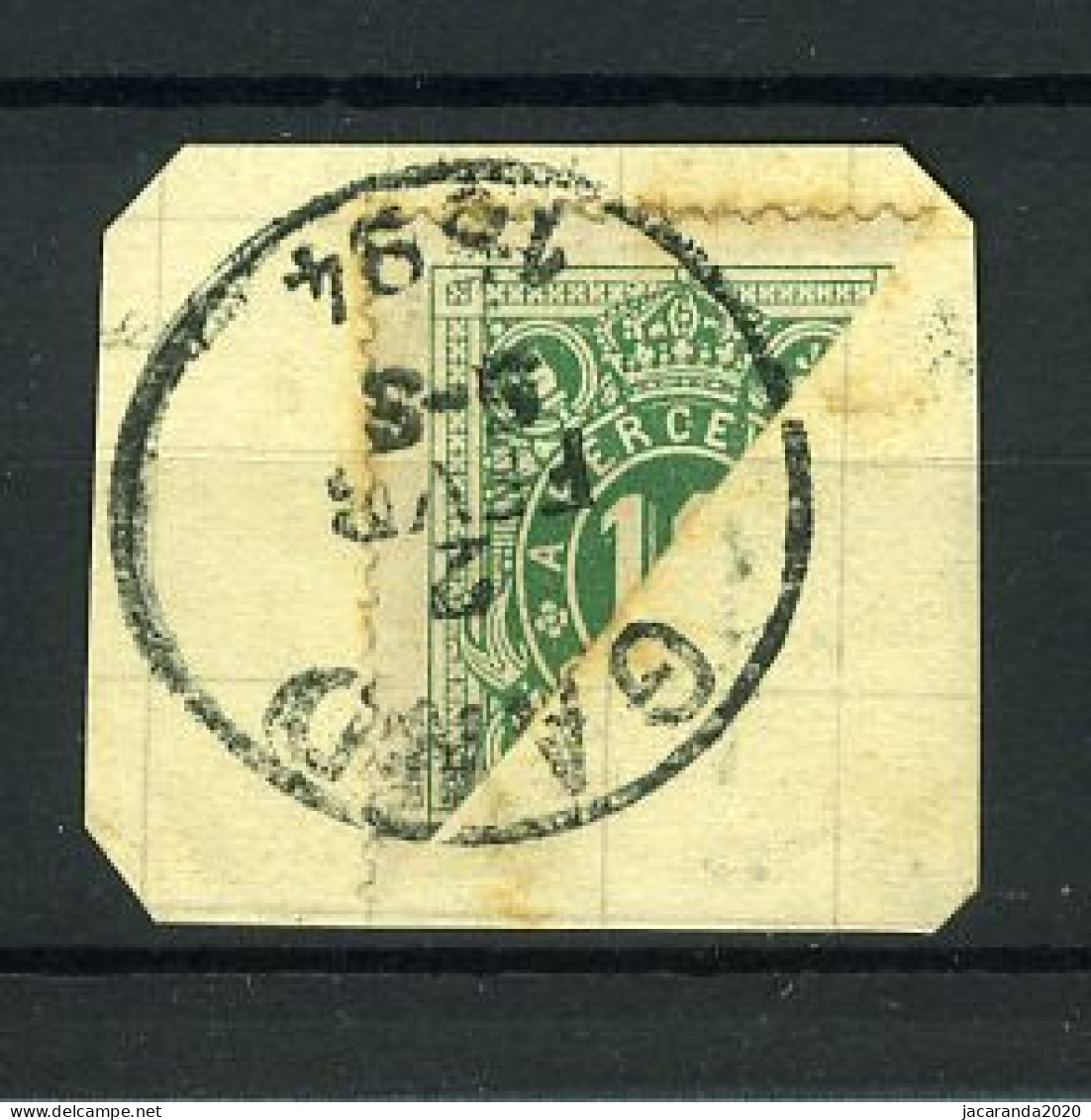 België TX 1 - Halve Zegel Op Fragment - Diagonaal Gesneden - Stempel: Gand - 1894 - Briefmarken