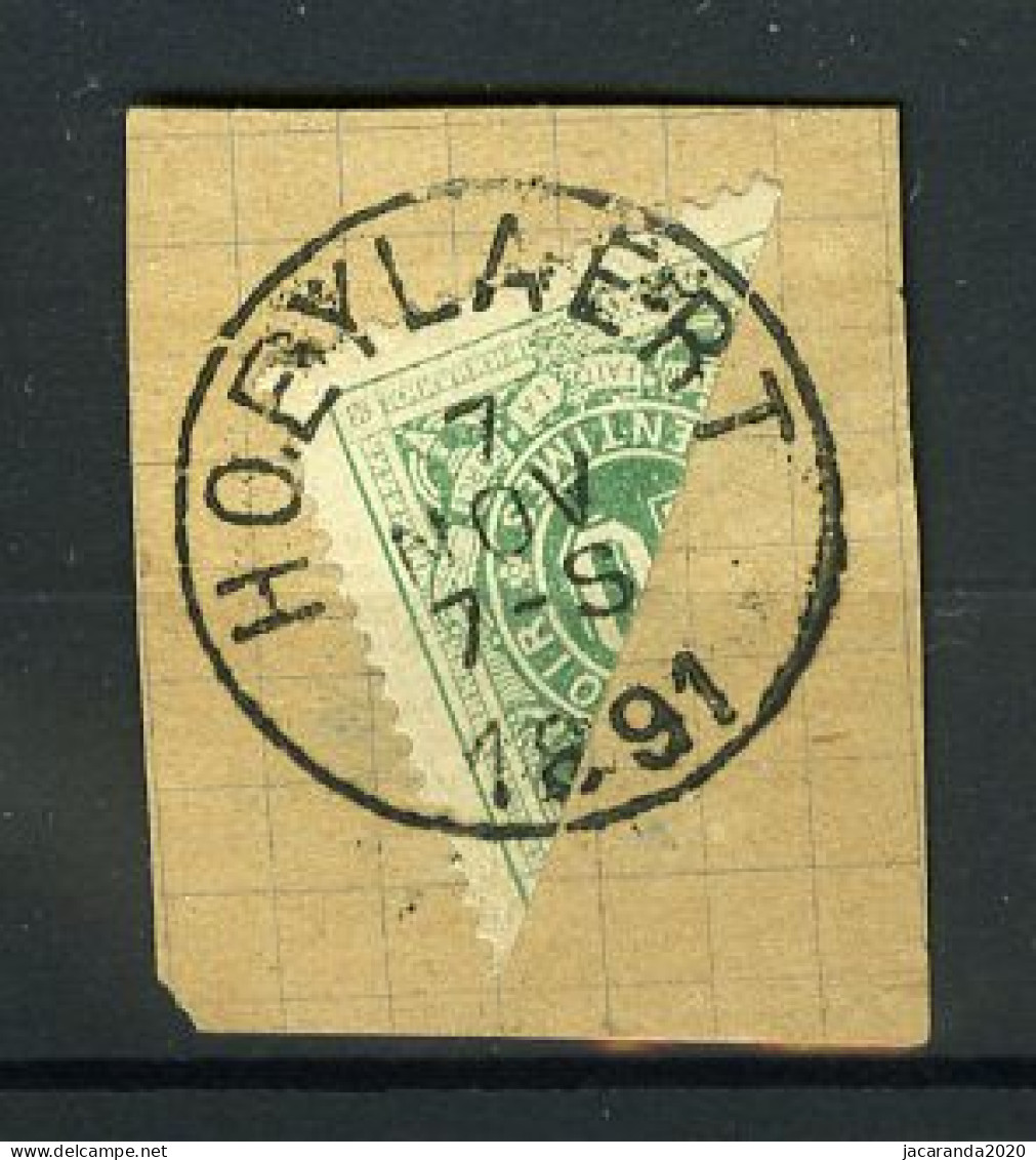 België TX 1 - Halve Zegel Op Fragment - Diagonaal Gesneden - Stempel: Hoeylaert - 1891 - Briefmarken