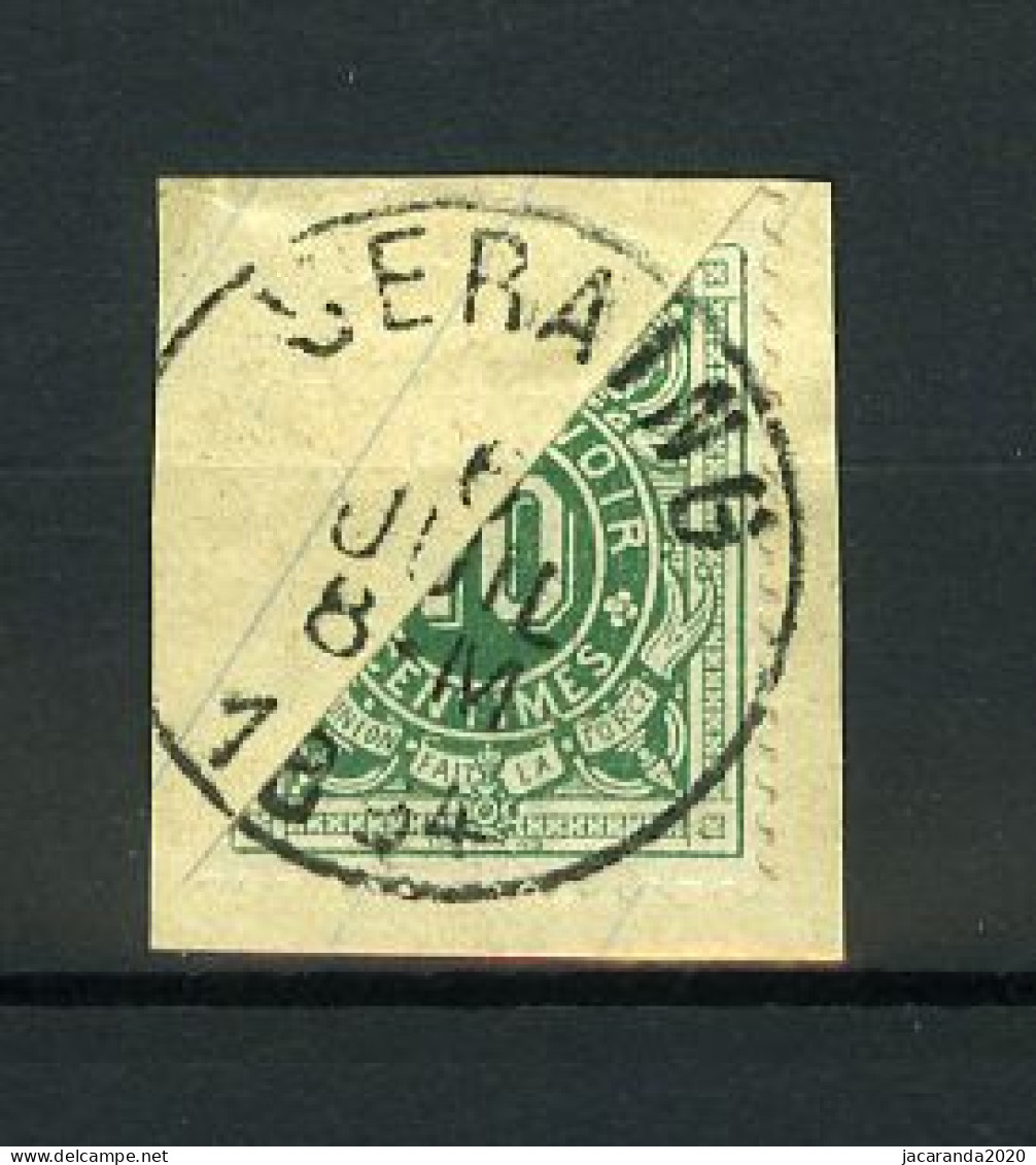 België TX 1 - Halve Zegel Op Fragment - Diagonaal Gesneden - Stempel: Seraing - 1894 - Timbres