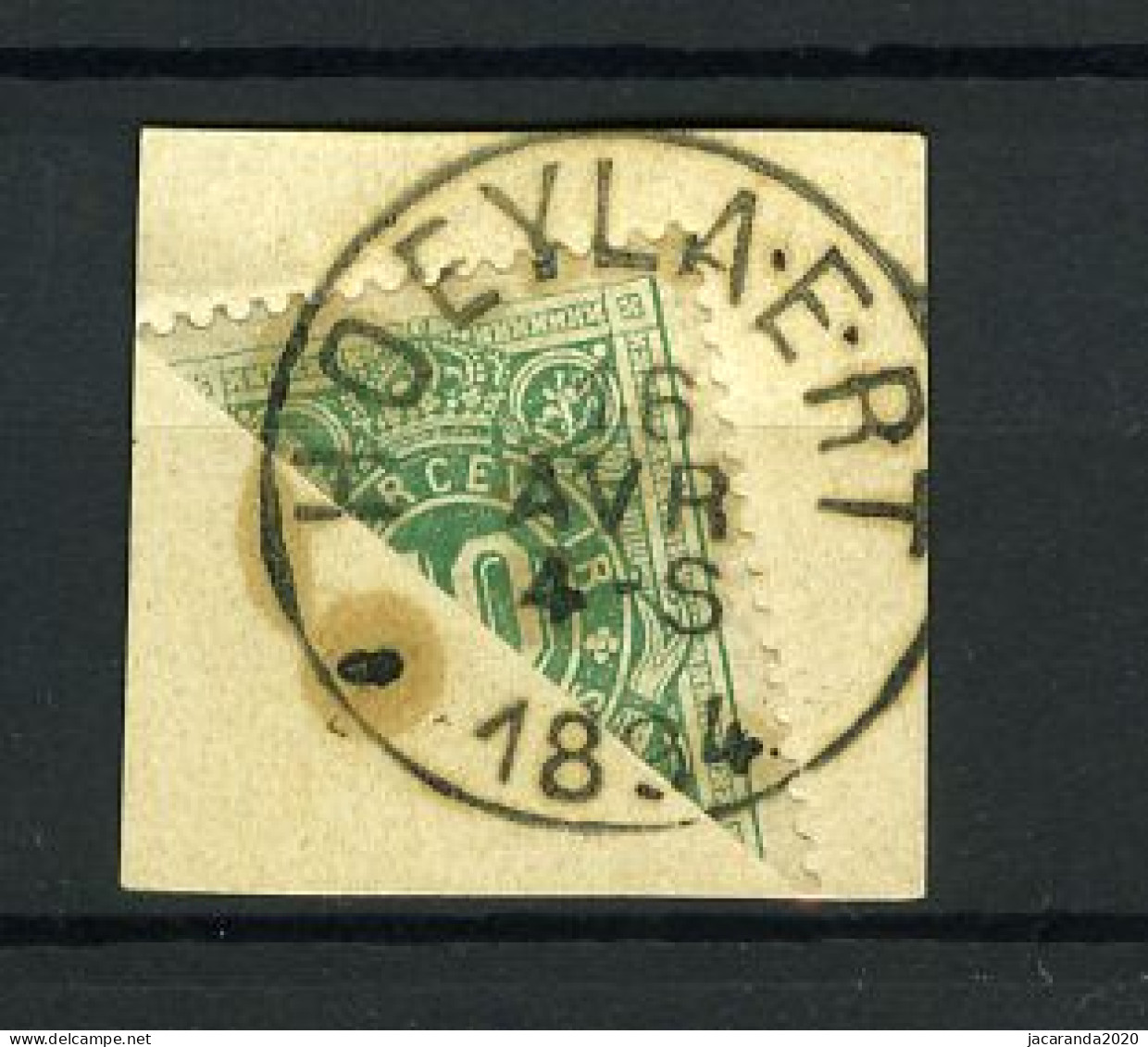 België TX 1 - Halve Zegel Op Fragment - Diagonaal Gesneden - Stempel: Hoeylaert - 1894 - Stamps