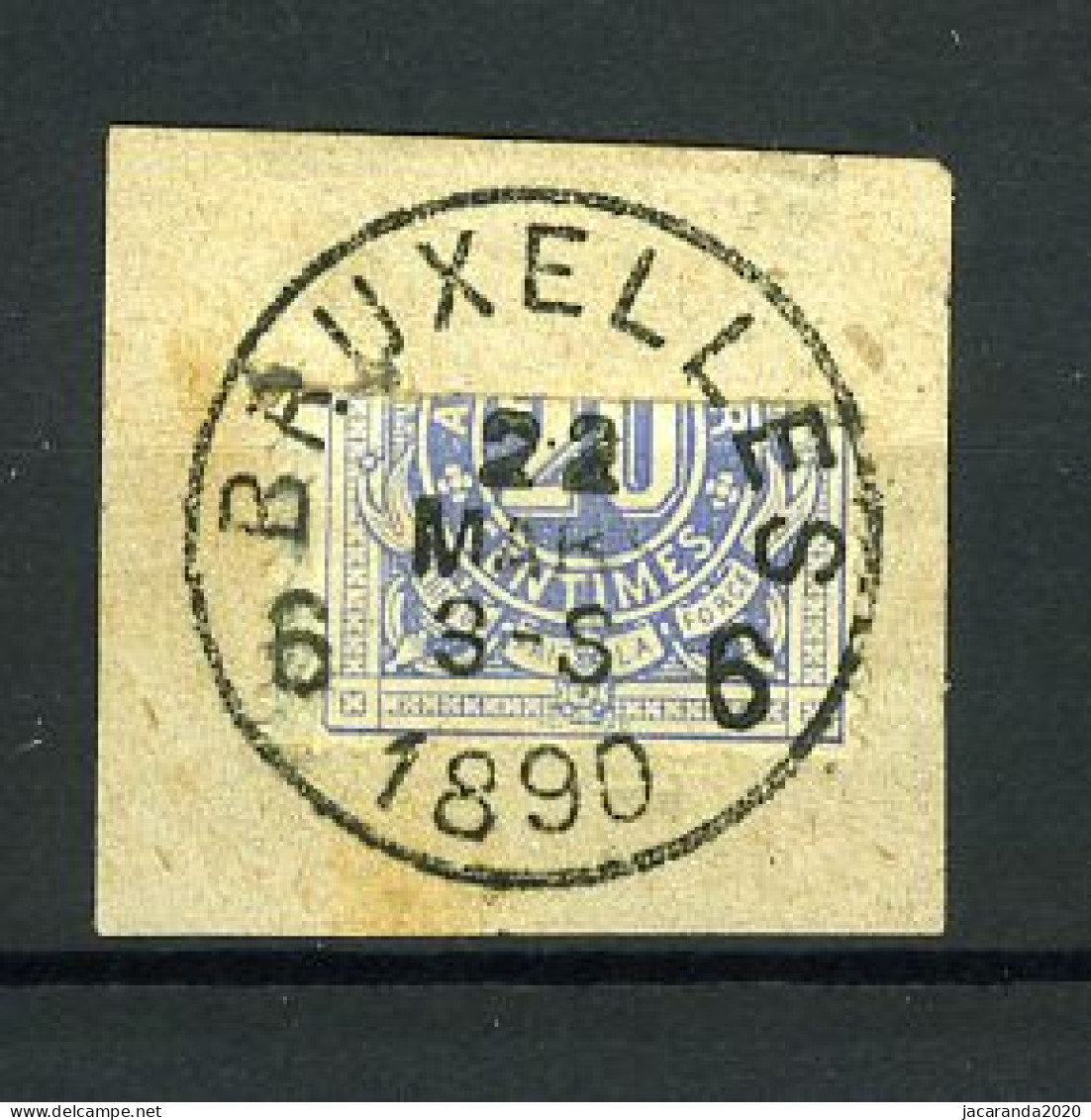 België TX 2 - Halve Zegel Op Fragment - Horizontaal Gesneden - Demi-timbre - Stempel: Bruxelles 6 - 1890 - Luxe - SUP - Timbres