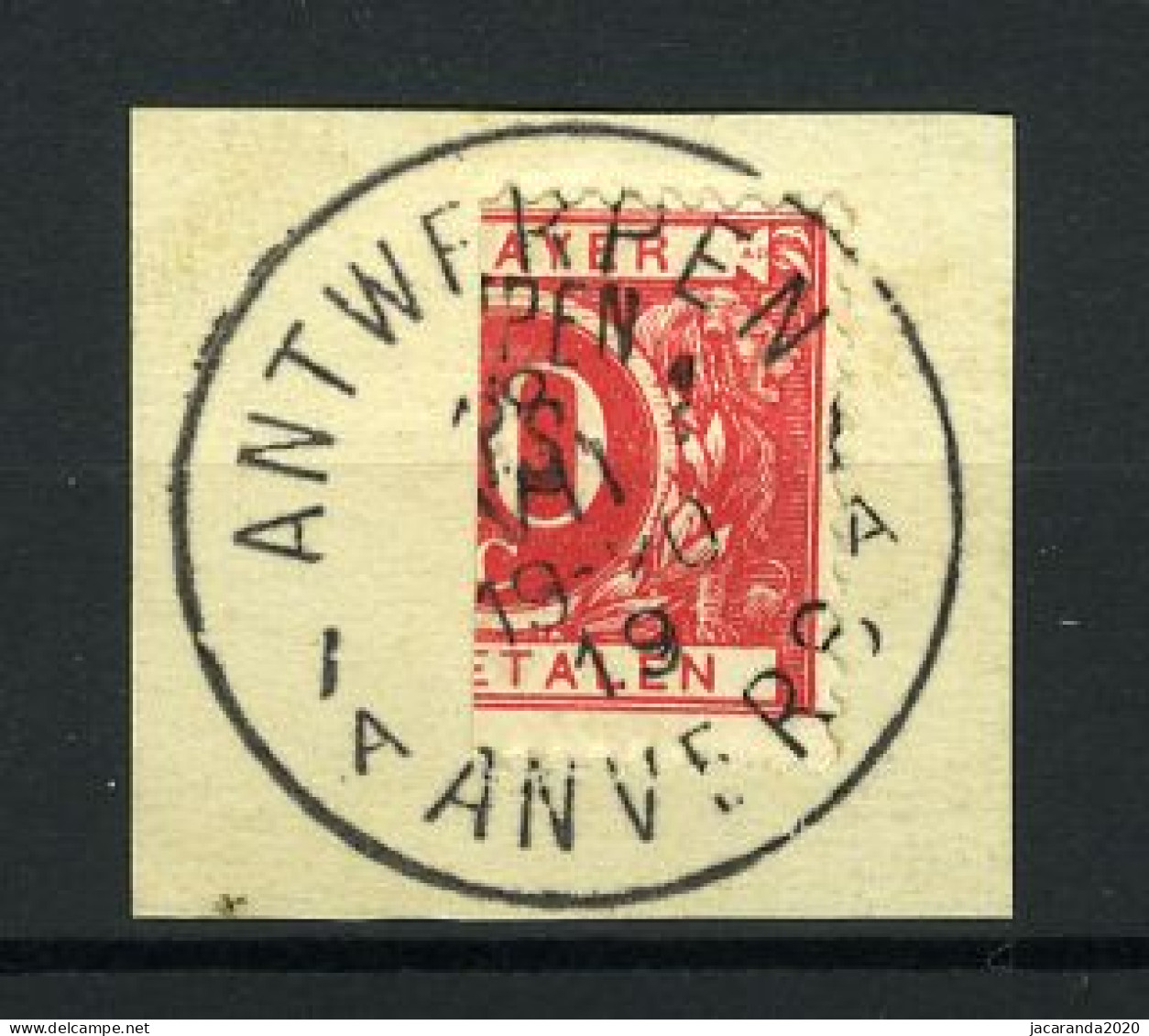 België TX 5 - Halve Zegel Op Fragment - Verticaal Gesneden - Demi-timbre - Stempel: Antwerpen A - Anvers - Stamps