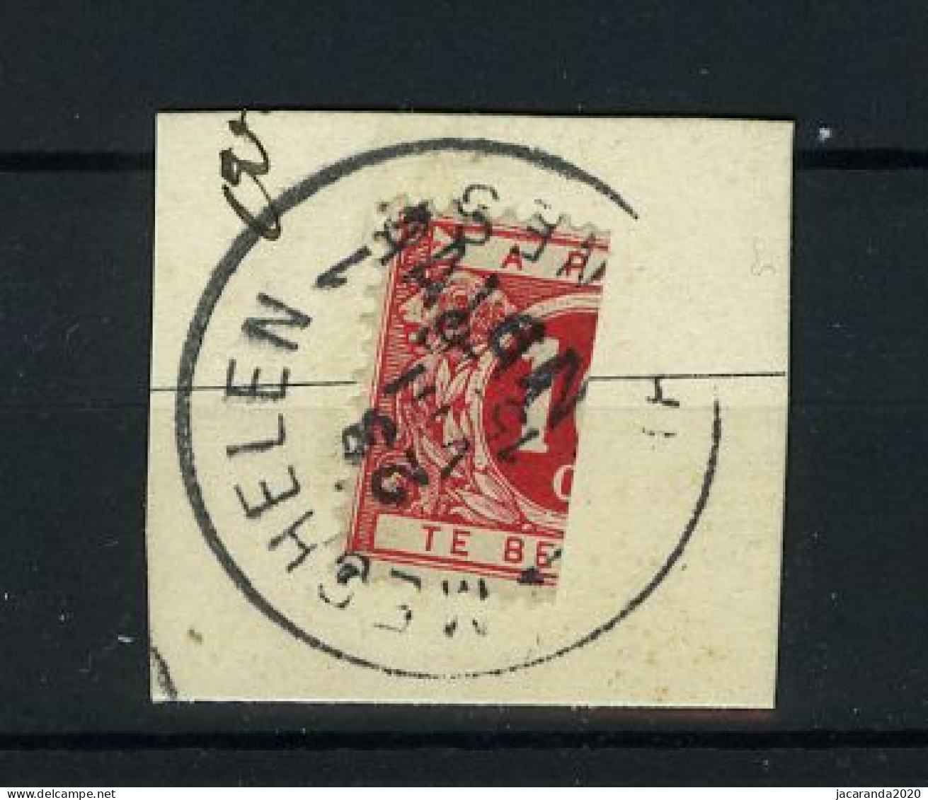 België TX 13A - Halve Zegel Op Fragment - Verticaal Gesneden - Demi-timbre - Stempel: Mechelen 1 - Francobolli