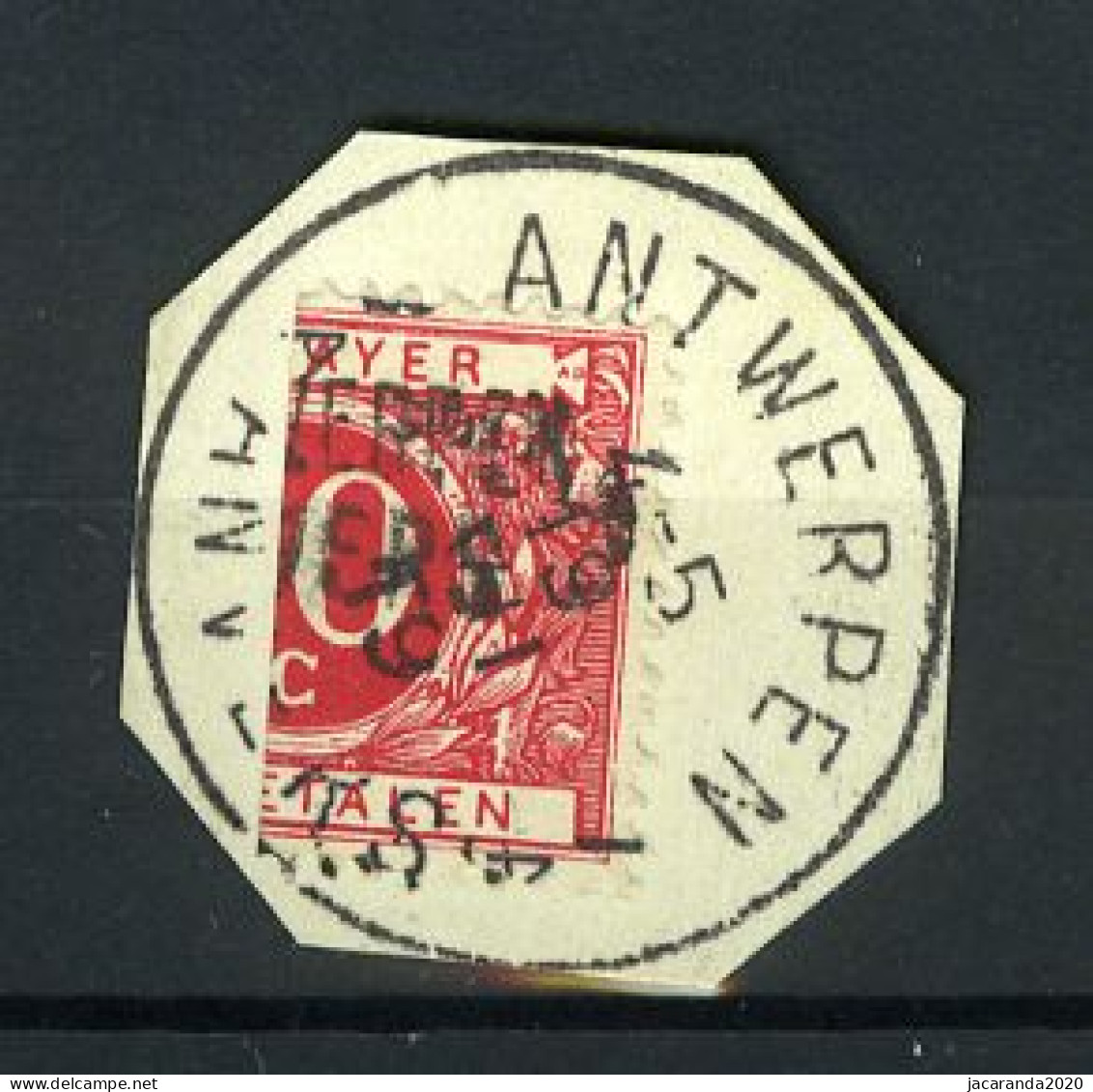 België TX 13A - Halve Zegel Op Fragment - Verticaal Gesneden - Demi-timbre - Stempel: Antwerpen Anvers - Sellos