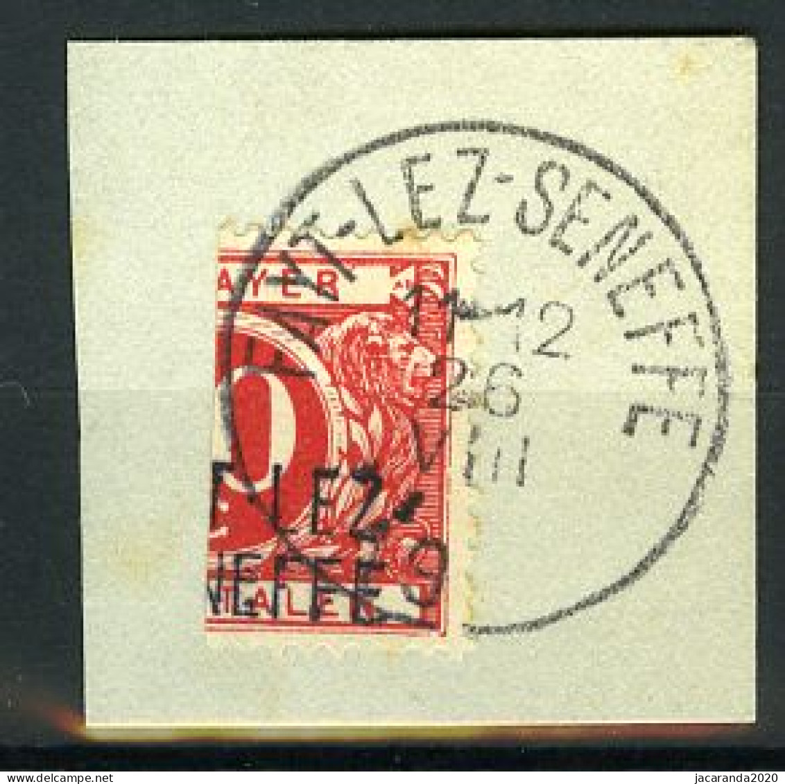 België TX 13A - Halve Zegel Op Fragment - Verticaal Gesneden - Demi-timbre - Stempel: Fayt-Lez-Seneffe - Timbres