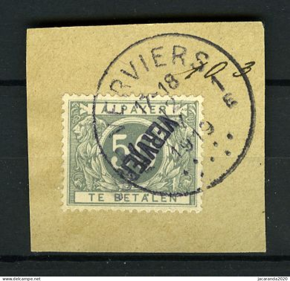 België TX 16A - Op Fragment - Stempel: Verviers 1 E - 1919 - Postzegels