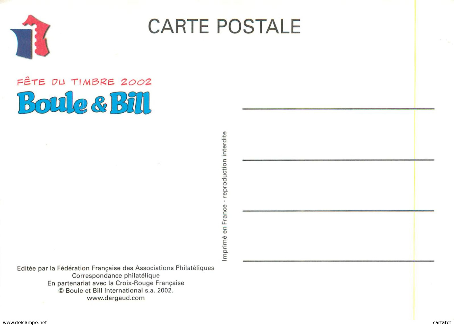 Boule Et Bill .  Fête Du Timbre 2002 - Sammlungen, Lose & Serien