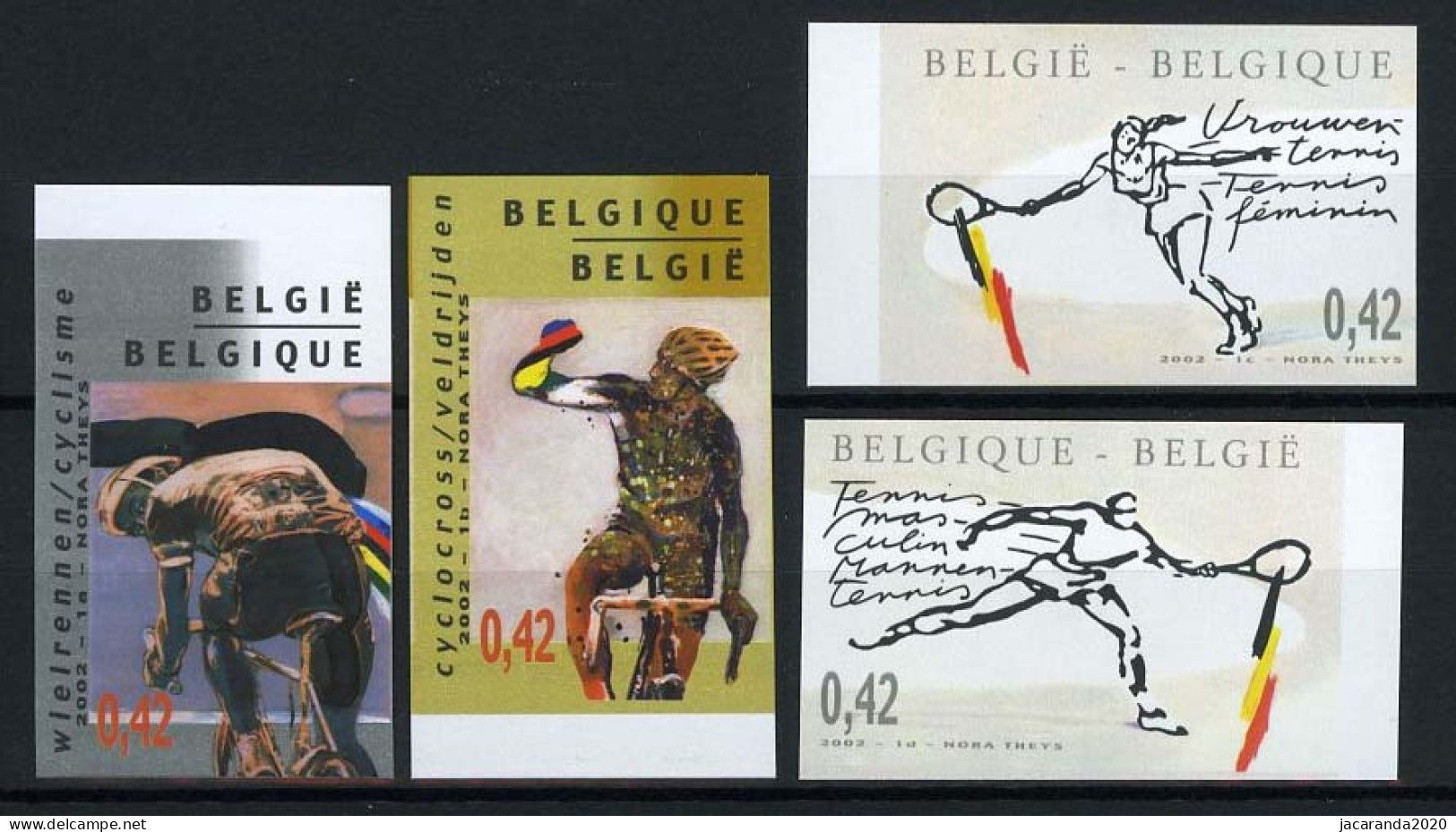 België 3052/55 ON - Sport - Wereldkampioenschappen - Wielrennen - Tennis - Sonstige & Ohne Zuordnung