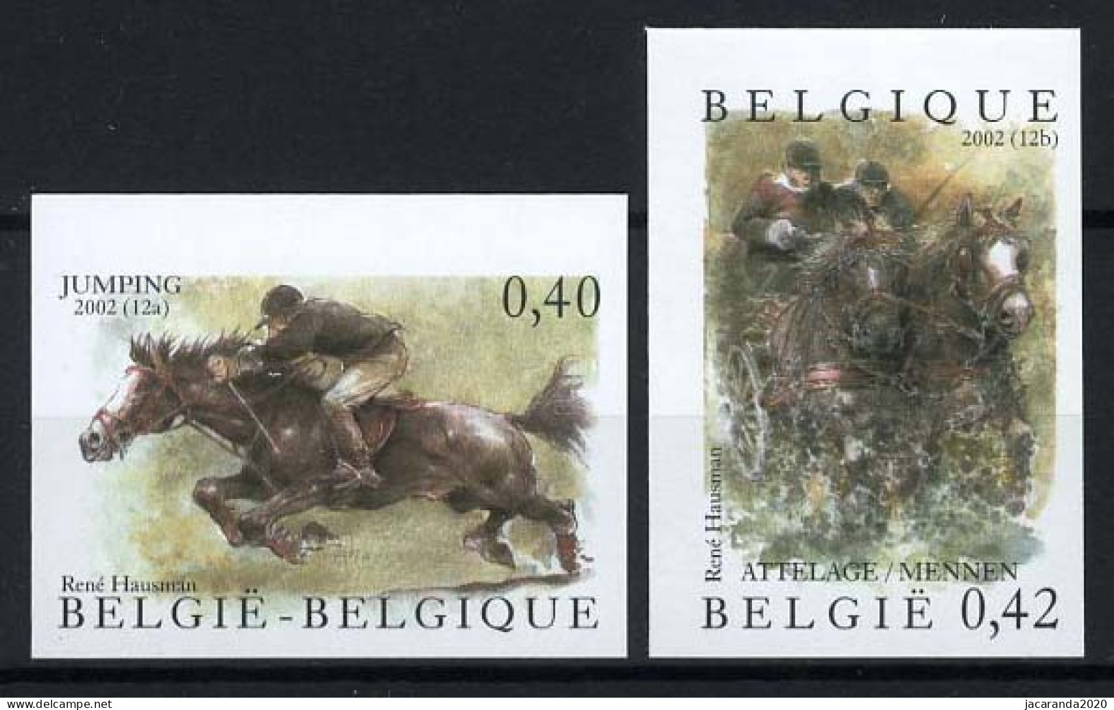 België 3084/85 ON - Paarden - Chevaux - Jumping - Mennen - Andere & Zonder Classificatie