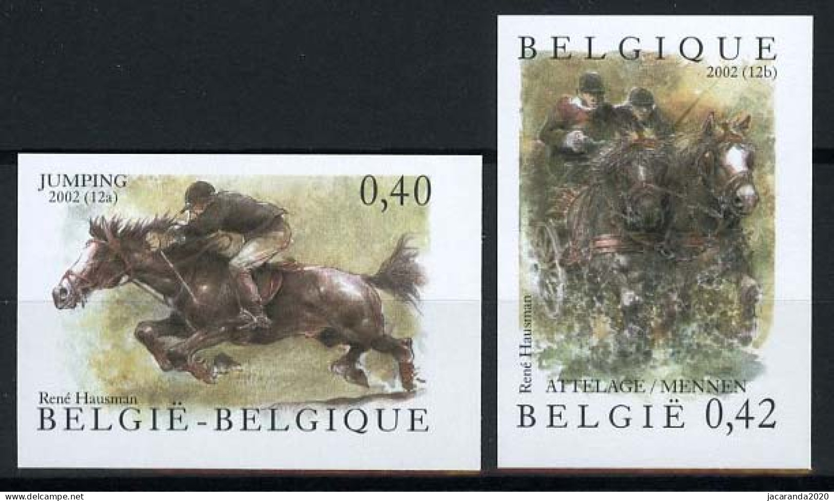 België 3084/85 ON - Paarden - Chevaux - Jumping - Mennen - Autres & Non Classés