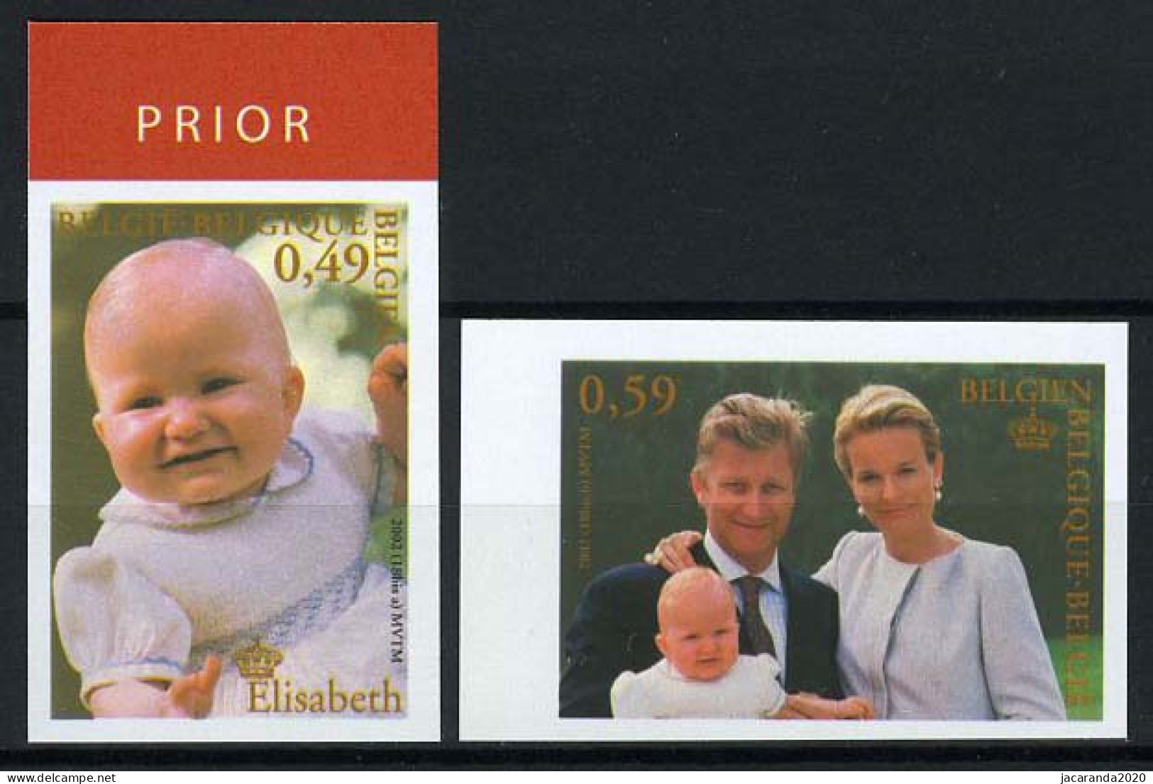 België 3098/99 ON - Prinses Elisabeth 1 Jaar - Prins Filip - Prinses Mathilde - 2001-…