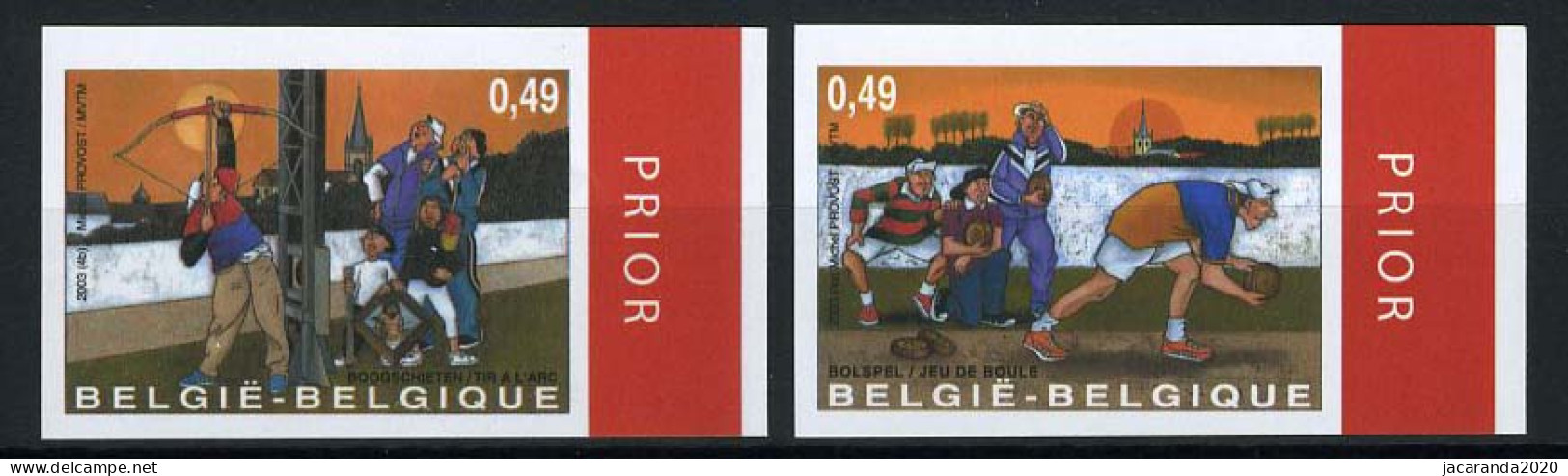 België 3157/58 ON - Volkssporten - Bolspel - Boogschieten - Jeu De Boules - Tir à L'arc  - 2001-…