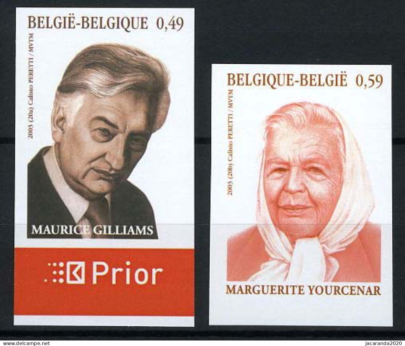 België 3221/22 ON - Literatuur - Maurice Gilliams - Marguerite Yourcenar  - 2001-…