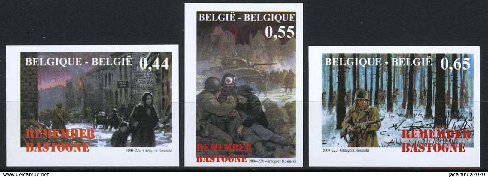 België 3329/31 ON - Remember Bastogne - 60 Ans Bataille Des Ardennes  - 2001-…