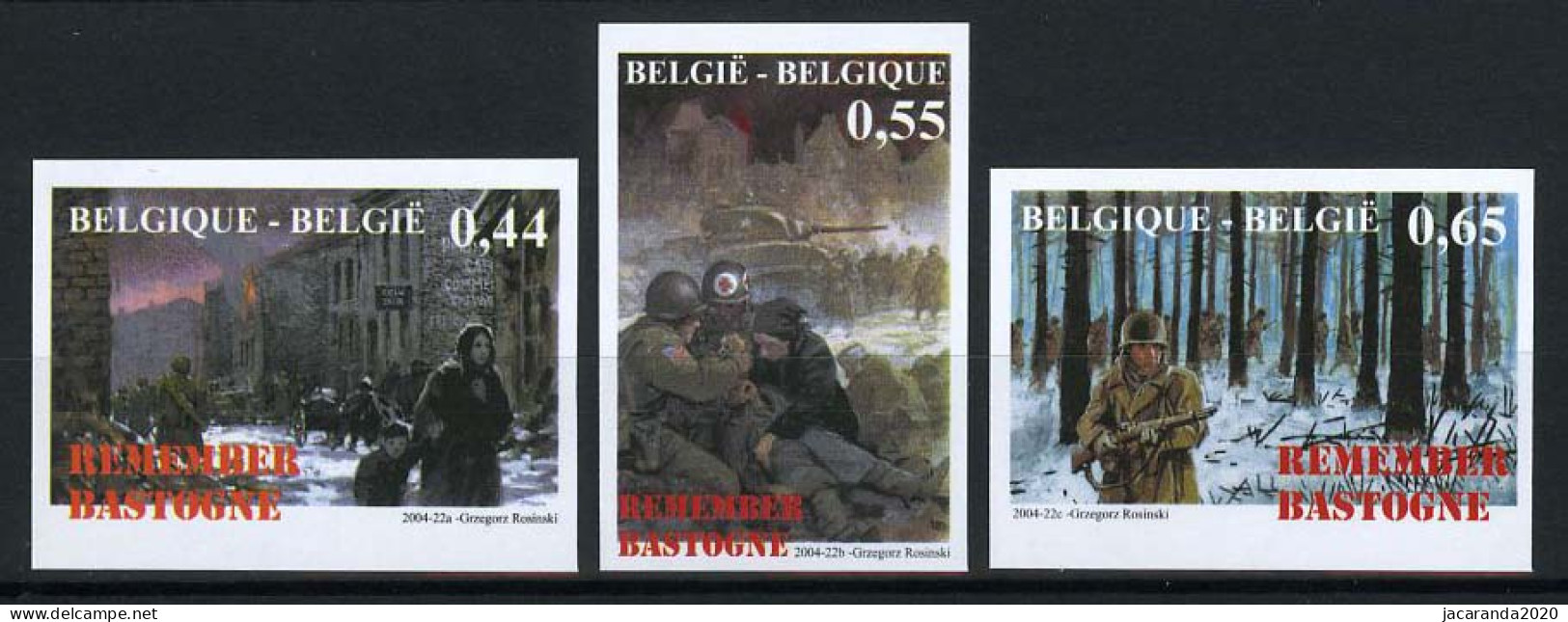 België 3329/31 ON - Remember Bastogne - 60 Ans Bataille Des Ardennes  - 2001-…