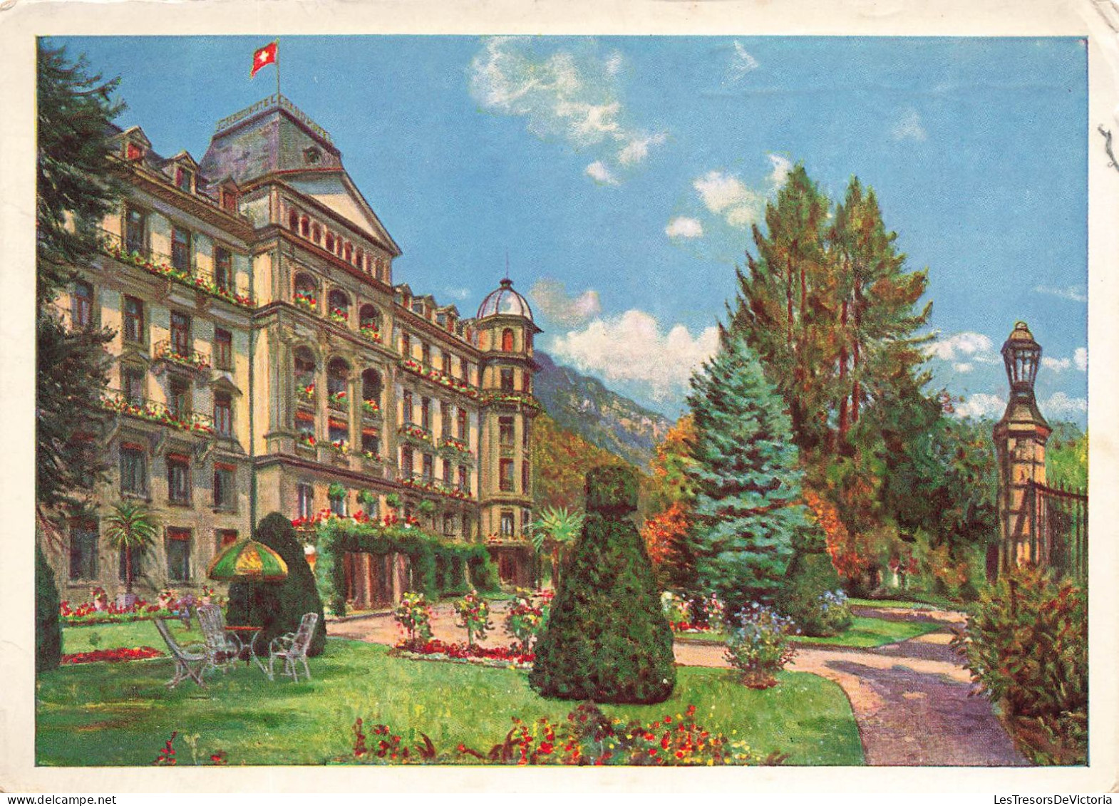 SUISSE - Interlaken - Beau Rivage Grand Hôtel - Colorisé - Carte Postale Ancienne - Interlaken