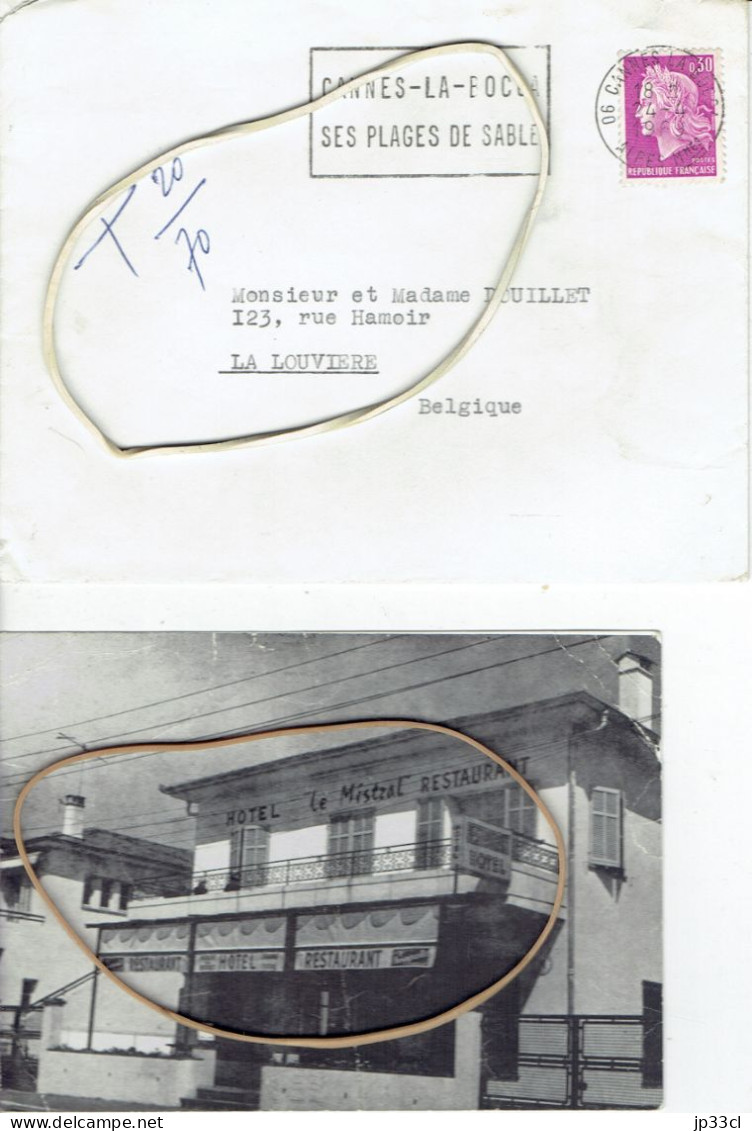 Souvenirs D'un Séjour à Cannes-la Bocca Et De L'Hôtel "Le Mistral" Avec Photo Et Message Autographe - Toeristische Brochures