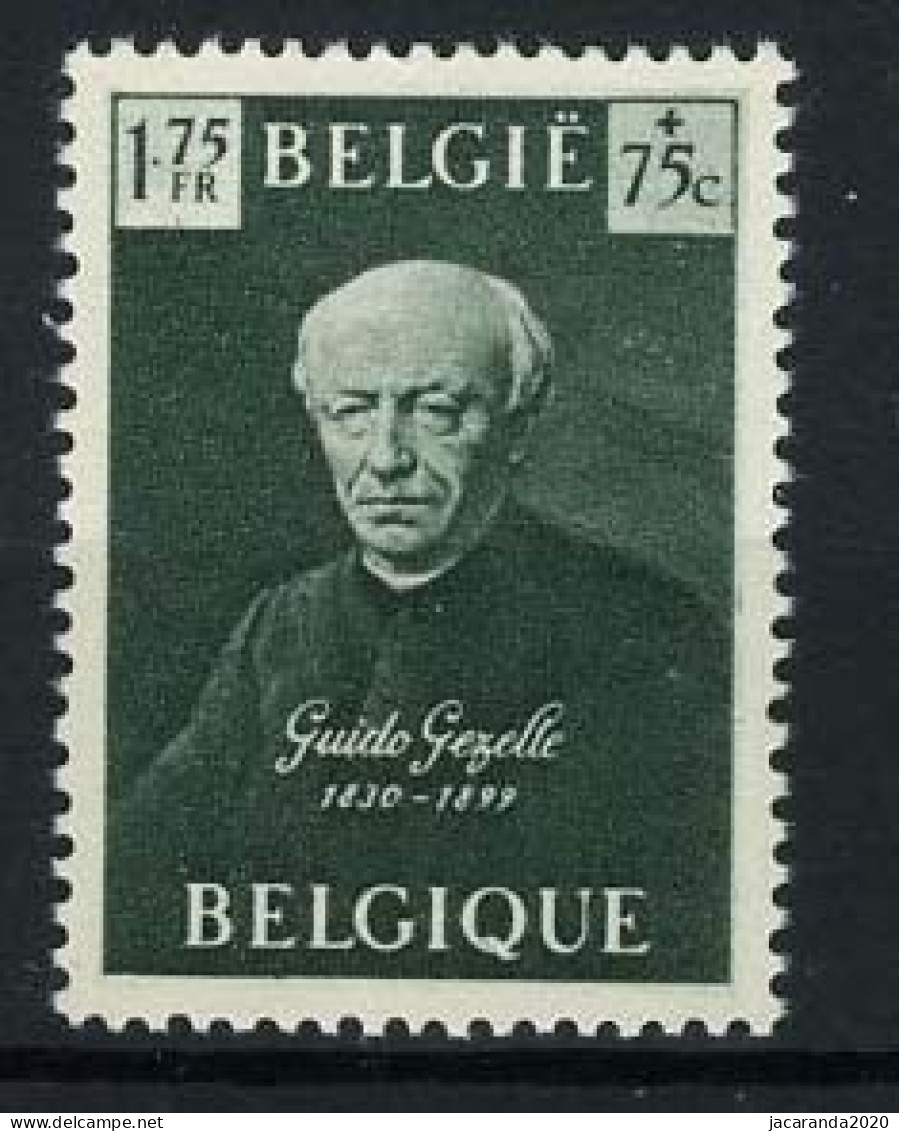 België 813-V4 ** - Guido Gezelle - Retouche Rechts - 1931-1960