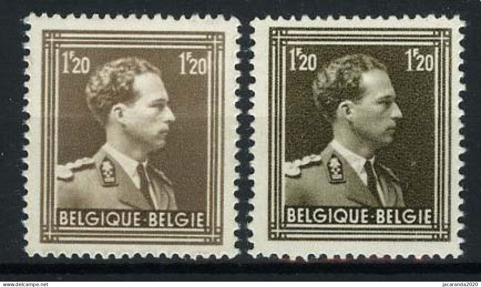 België 845 + 845a ** - K. Leopold III - Sepiabruin + Donkerbruin - MNH - 1934-1935 Léopold III