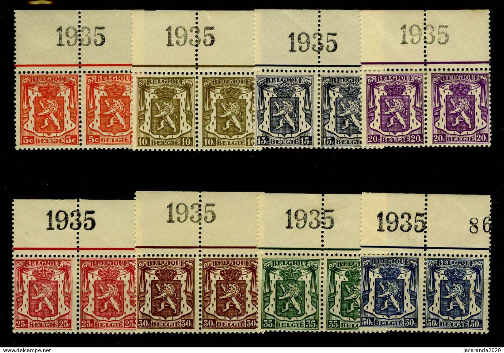 België 419/26 ** - Klein Staatswapen - Met Jaartal 1935 - 1935-1949 Kleines Staatssiegel