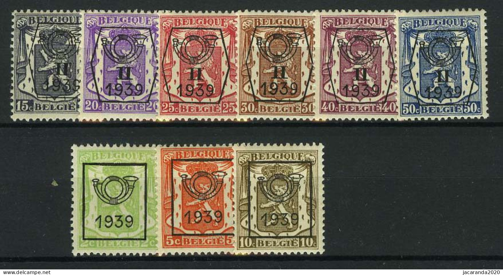 België Reeks 14/15 * - 1939 - Typografisch 1936-51 (Klein Staatswapen)