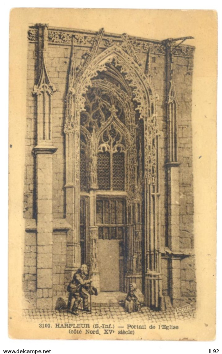 CPSM PF 76 - 3103. HARFLEUR - Portal De L'église (côté Nord, XVe Siècle) - Harfleur