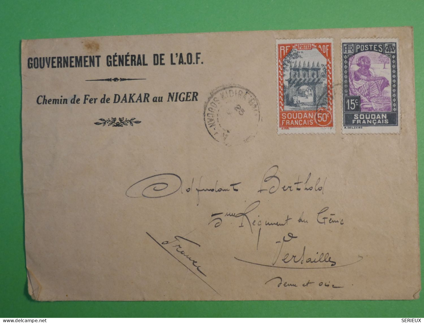 DM 11 SOUDAN  LETTRE GOUVERNEMENT  AOF RRR 1949 A VERSAILLES  FRANCE +   +AFF. INTERESSANT +++ - Briefe U. Dokumente