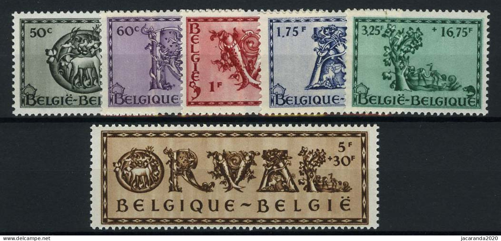 België 625/30 ** - Vijfde Orval - Sierletters - Lettrines - Volledige Reeks 6w. - Unused Stamps