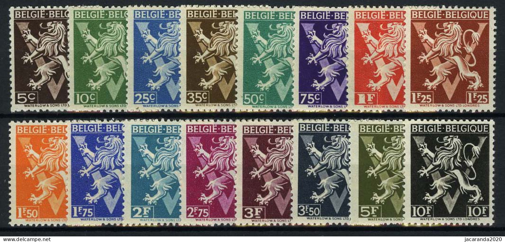 België 674A/89A ** - Heraldieke Leeuw Met Grote V - Volledige Reeks 16w. - NL-FR - Unused Stamps