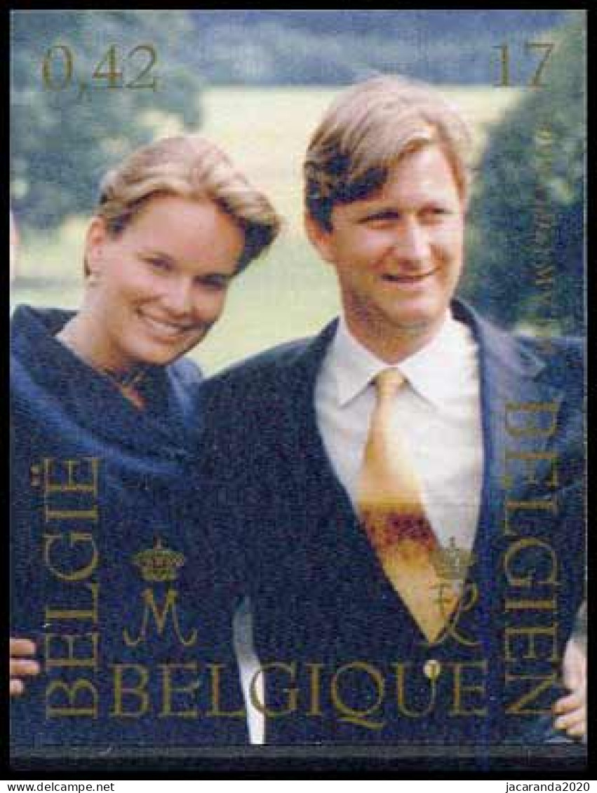 België 2856 ON - Prinselijk Huwelijk - Filip - Mathilde - Mariage - ONGETAND - NON DENTELE - IMPERFORATED - 1981-2000