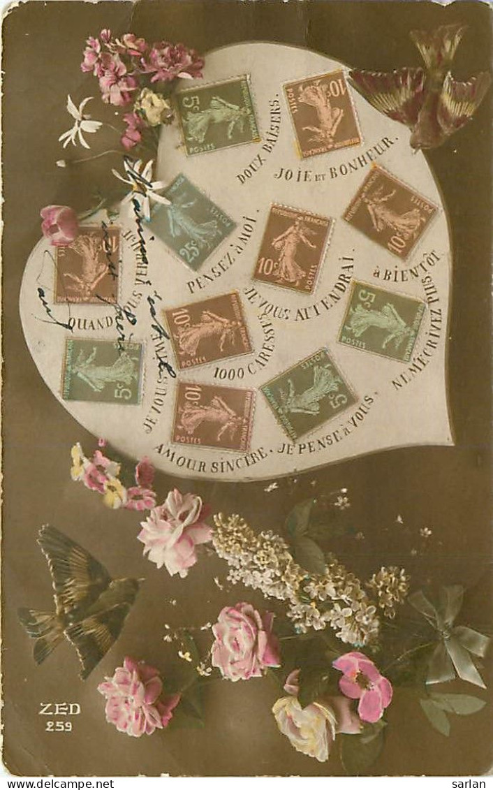 Carte Fantaisie , Langage Des Timbres , * 494 12 - Briefmarken (Abbildungen)